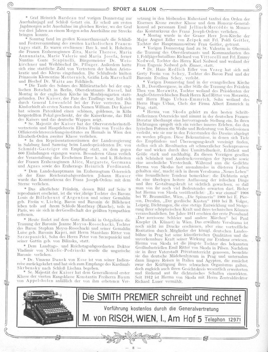Herma von Skoda Sport u. Salon Sa, 25. April 1914