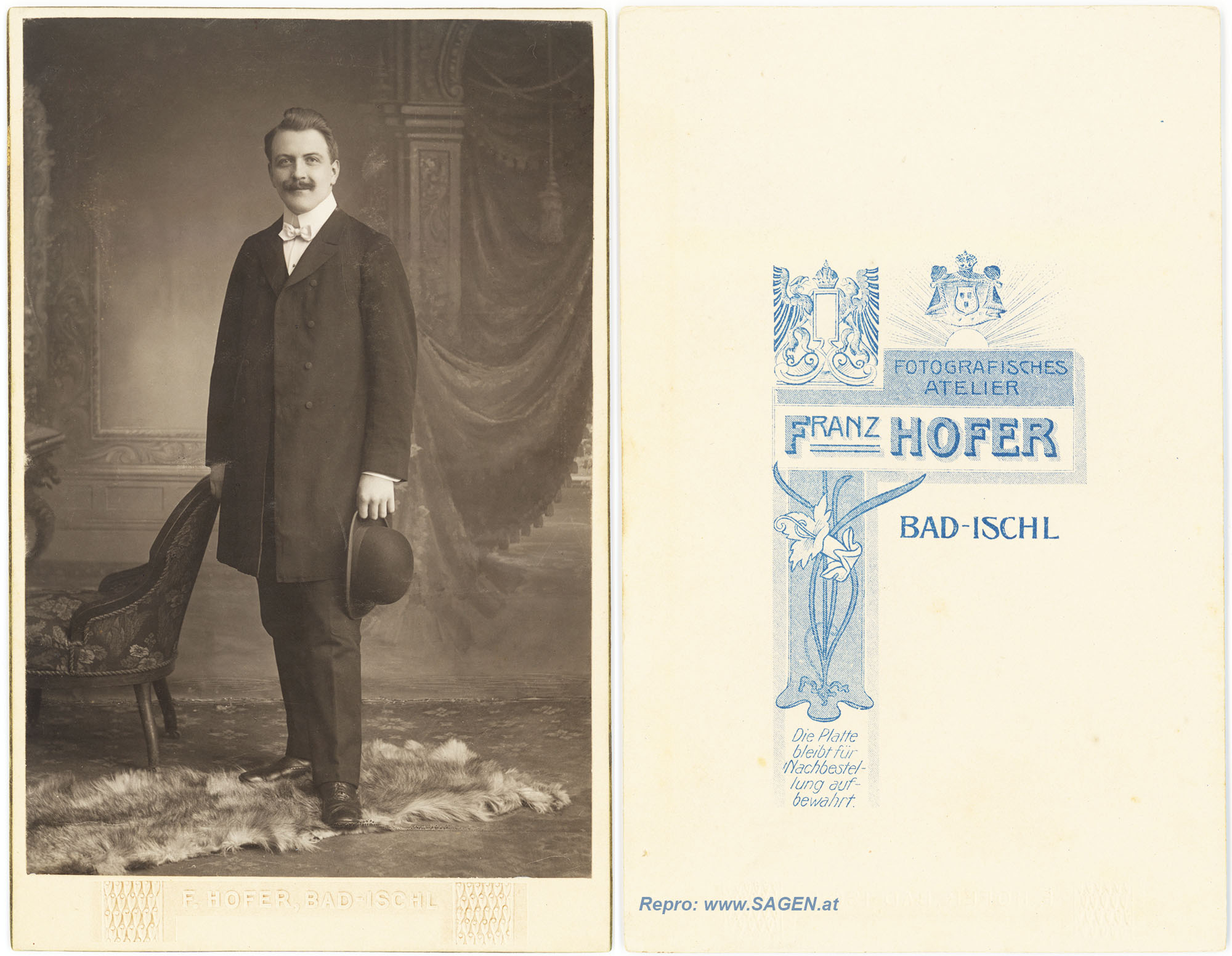 Herrenportrait Fotoatelier Franz Hofer, Bad Ischl