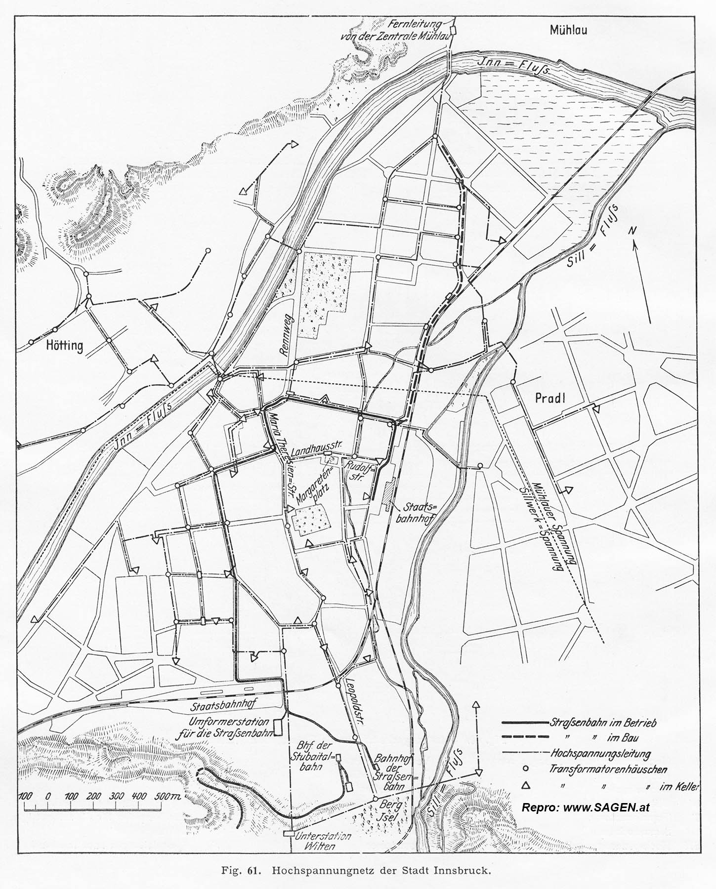 Hochspannungsnetz der Stadt Innsbruck