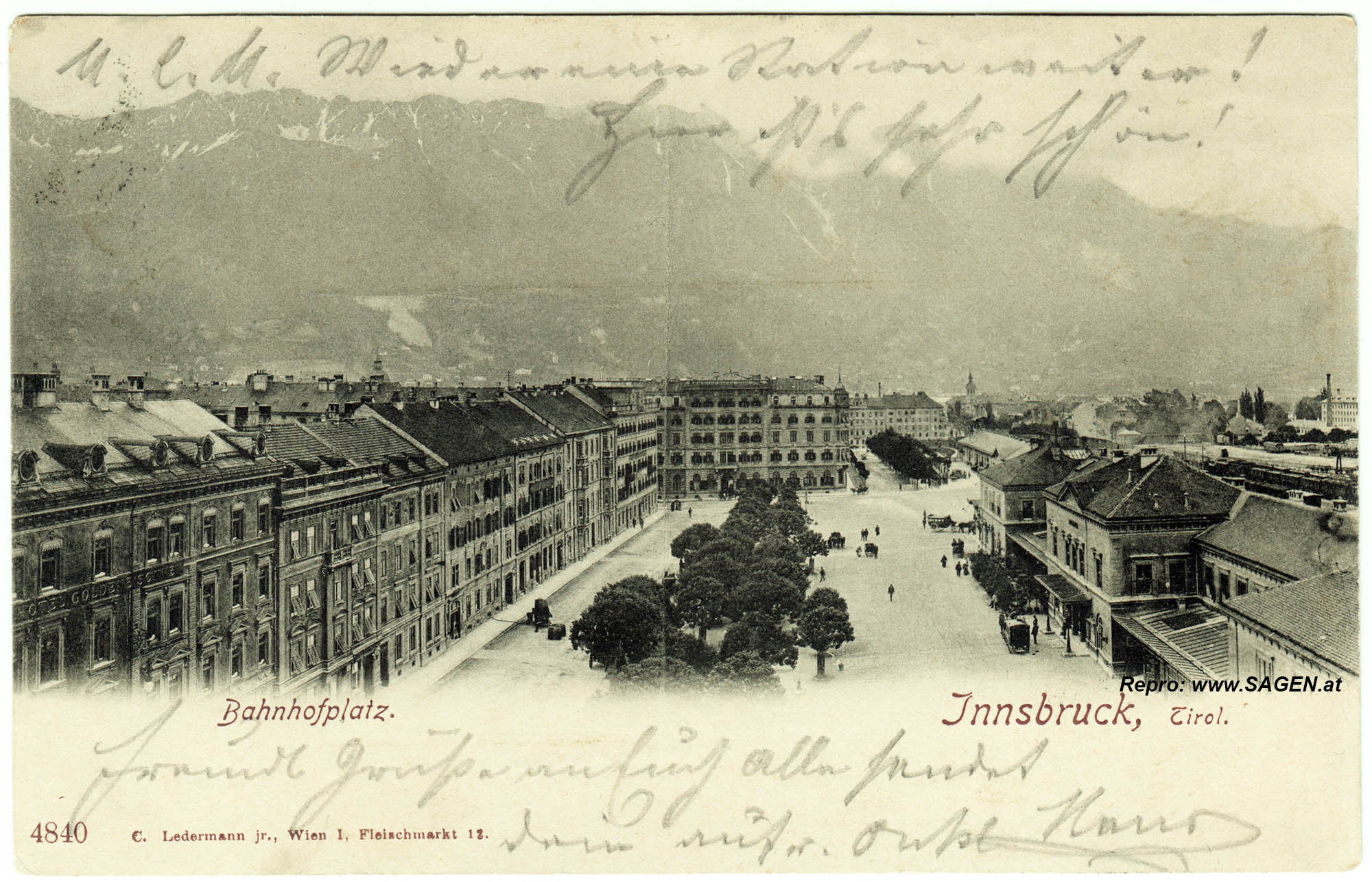 Innsbruck Bahnhofplatz um 1900