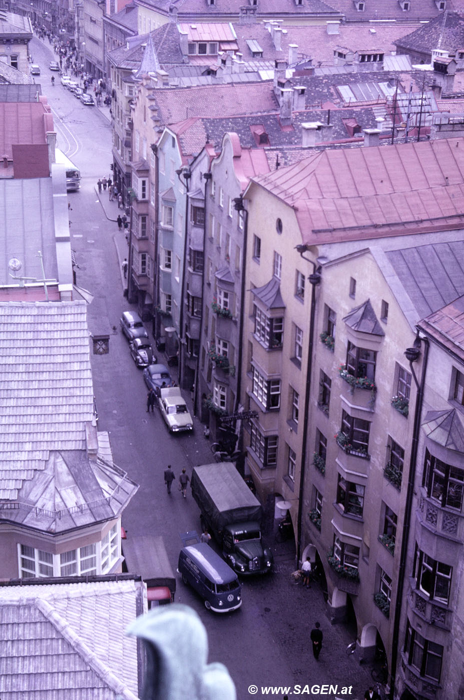 Innsbruck: Blick vom Stadtturm 1960er-Jahre