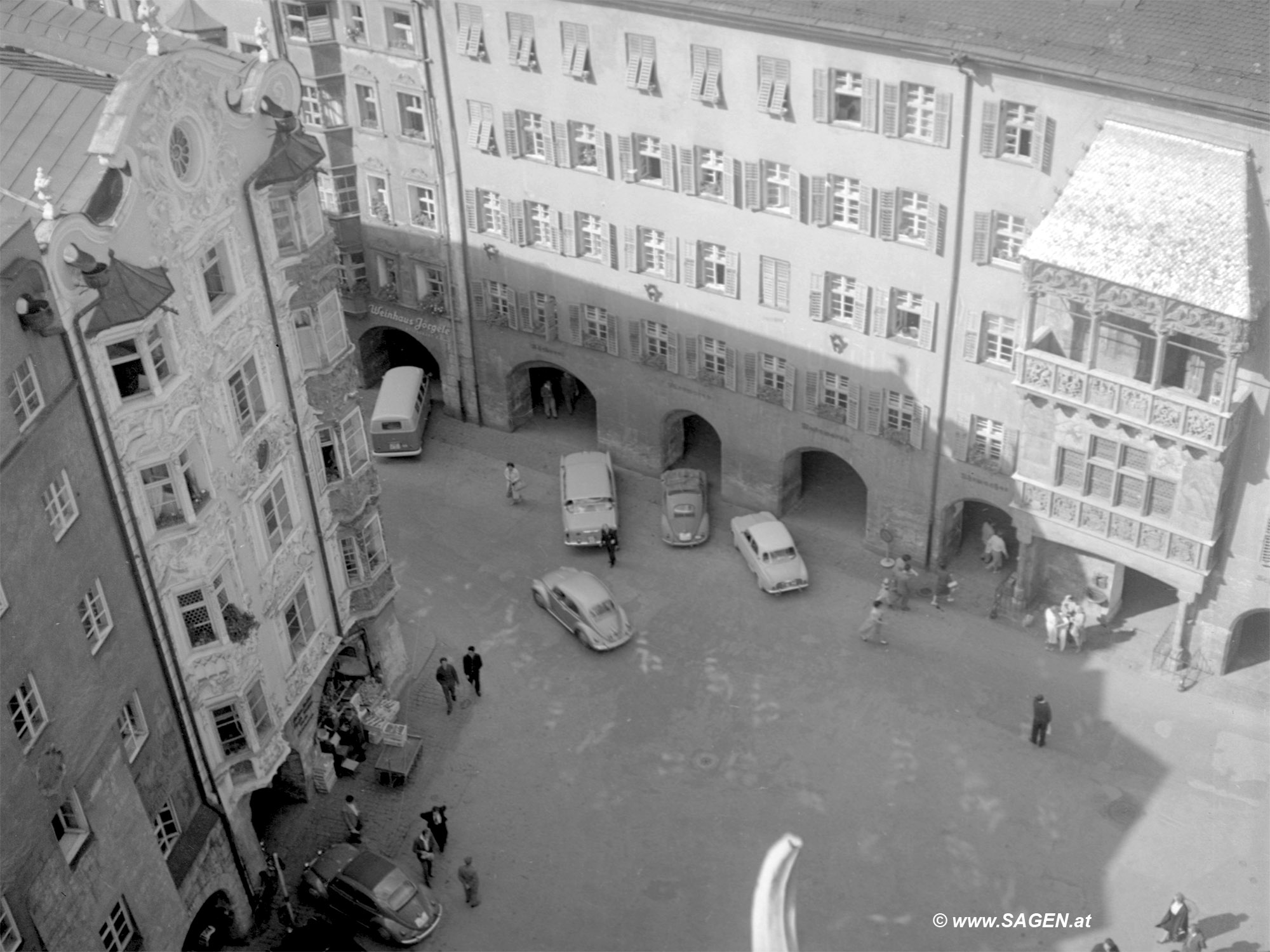 Innsbruck Blick vom Stadtturm, September 1960