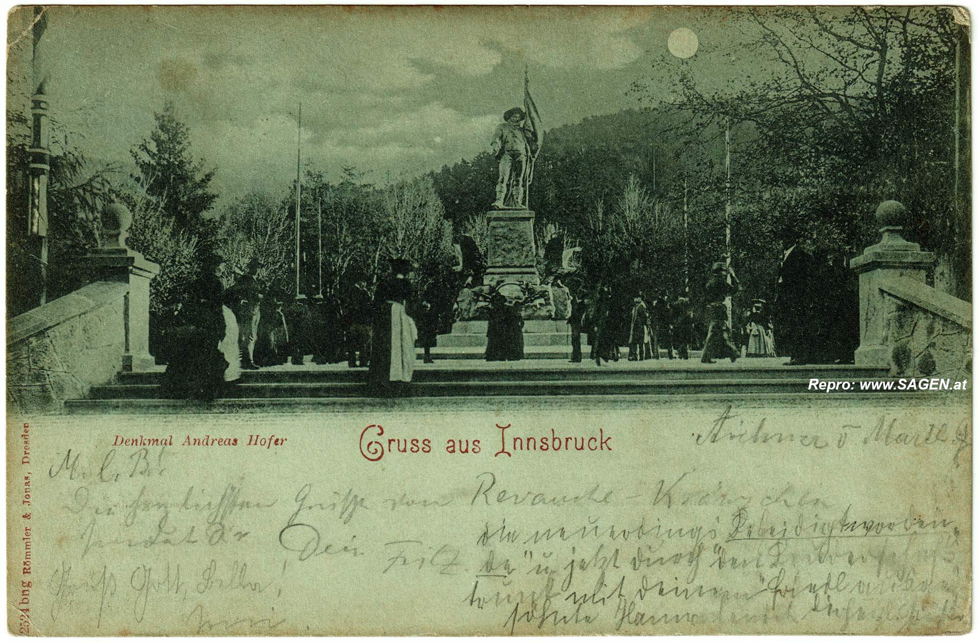 Innsbruck, Denkmal Andreas Hofer um 1898