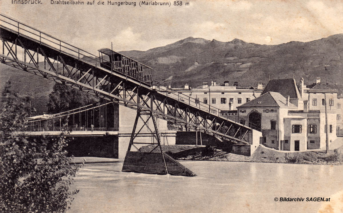 Innsbruck, Drahtseilbahn auf die Hungerburg (Mariabrunn)