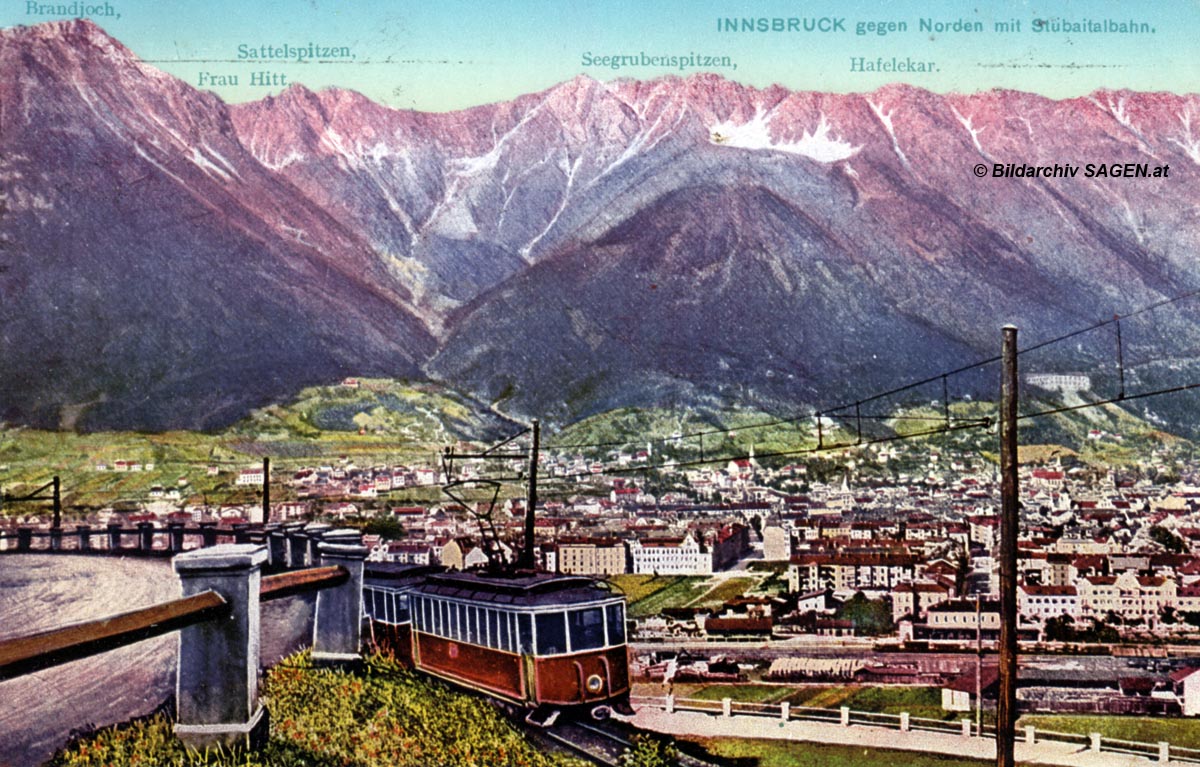 Innsbruck gegen Norden mit Stubaitalbahn