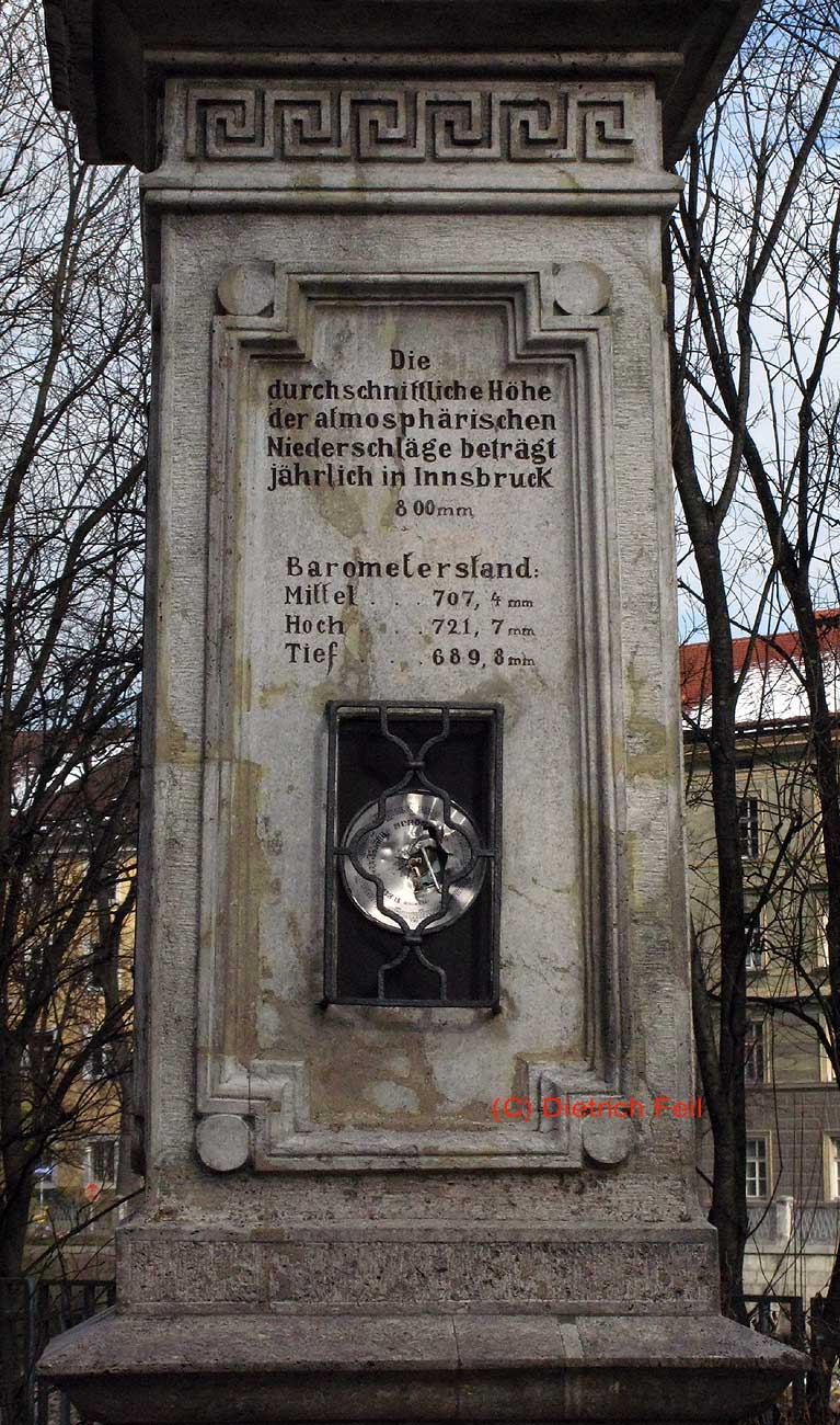 Innsbruck, "Geographensäule" im Waltherpark