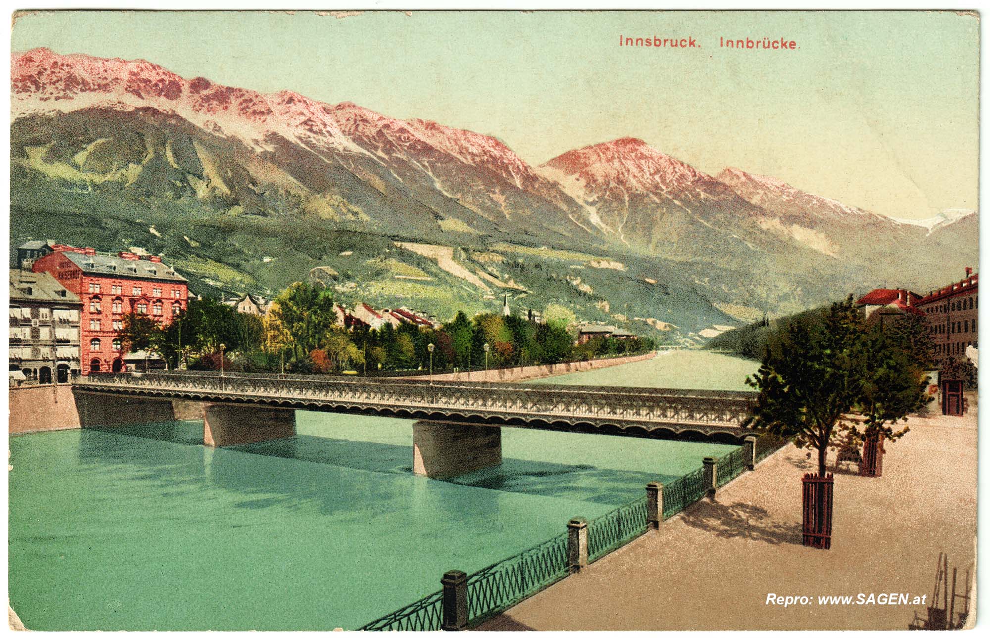 Innsbruck Innbrücke um das Jahr 1909