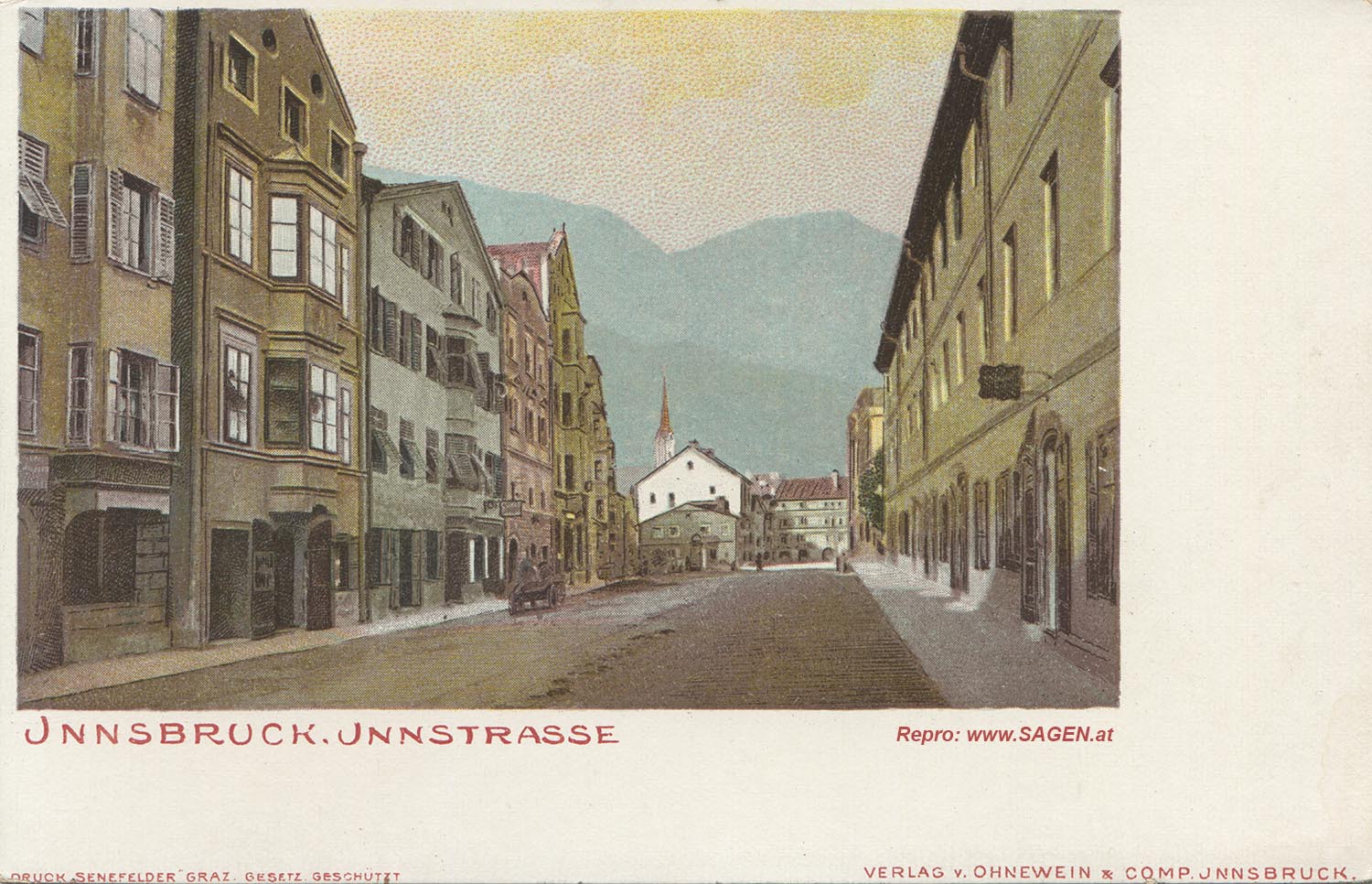 Innsbruck, Innstraße um 1900