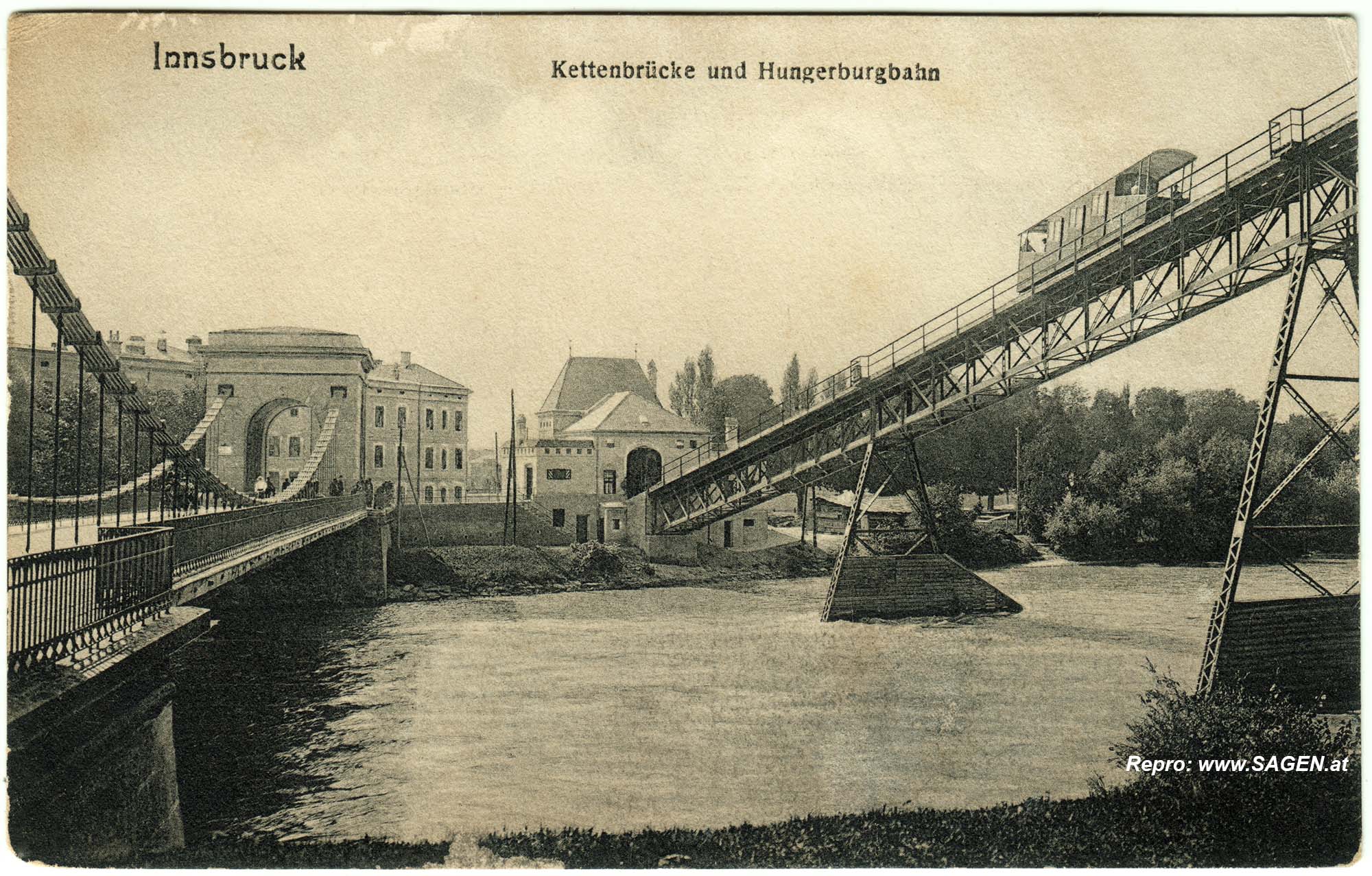 Innsbruck, Kettenbrücke und Hungerburgbahn