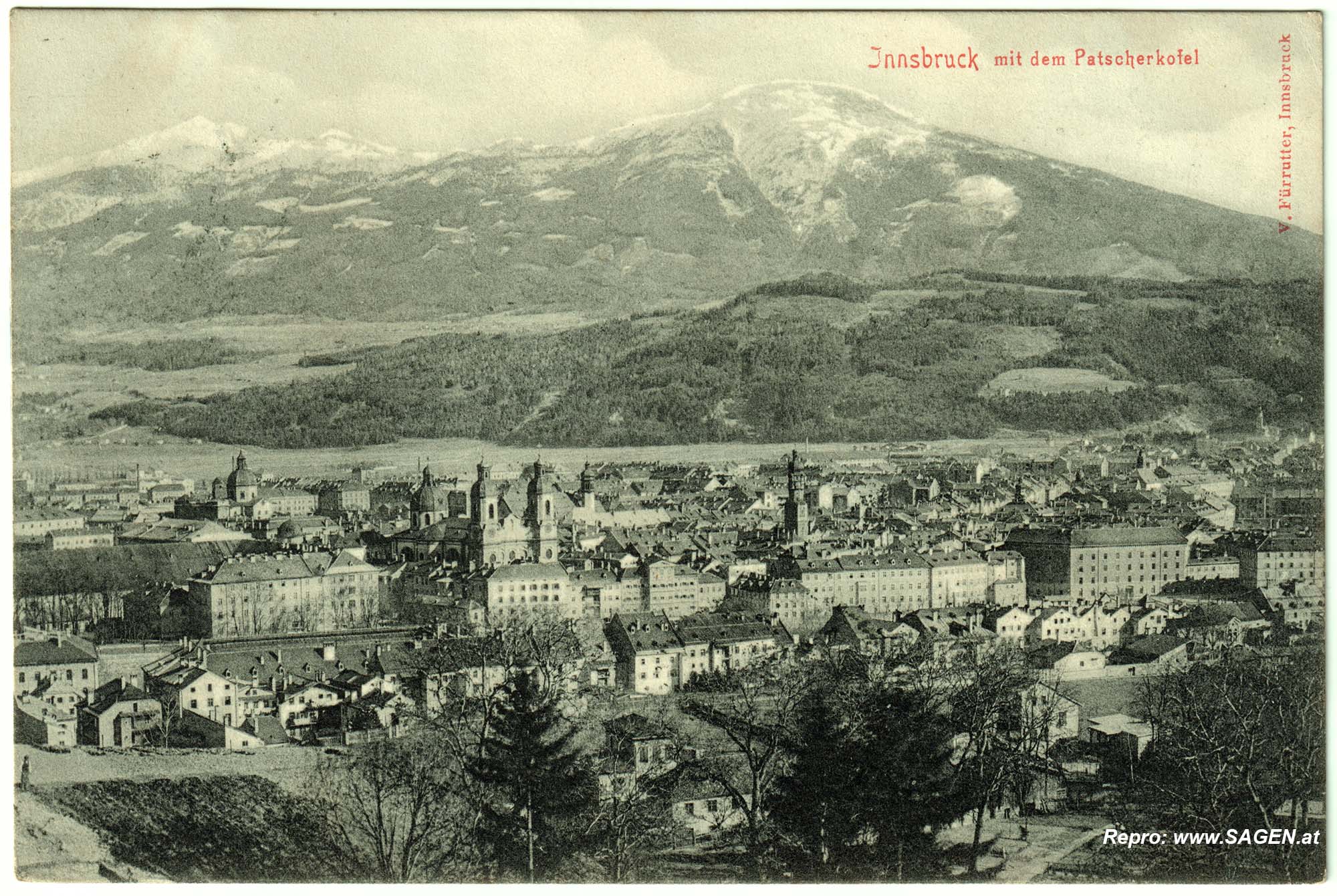 Innsbruck mit dem Patscherkofel um 1905