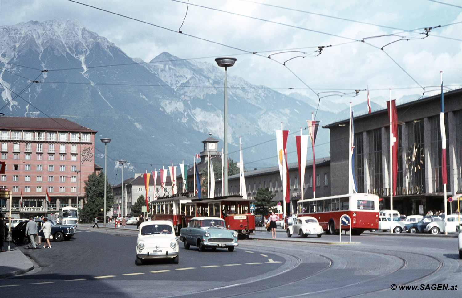 Innsbruck Südtiroler Platz Bahnhof im Jahr 1968