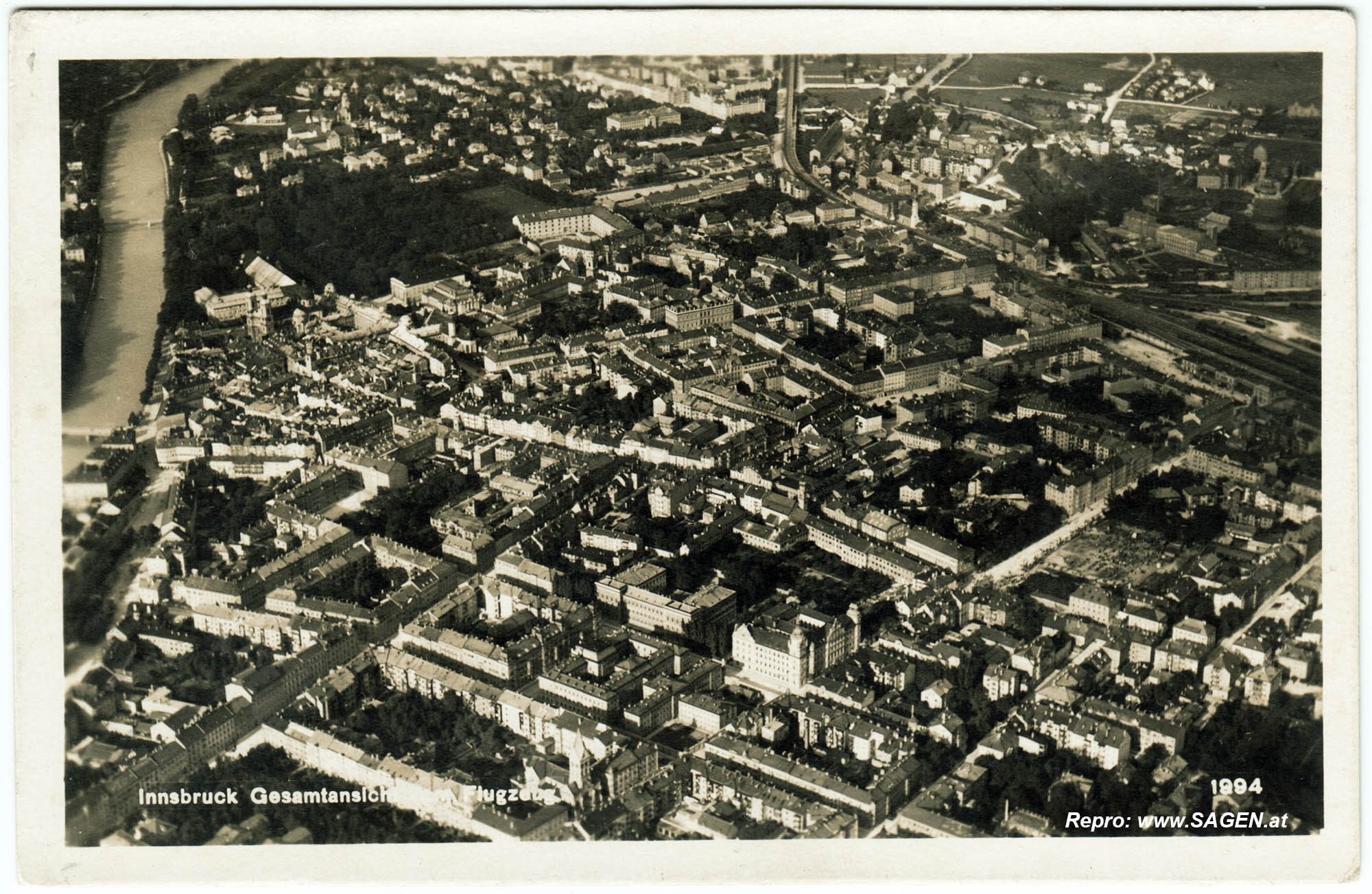 Innsbruck vom Flugzeug "Tirol" um 1925