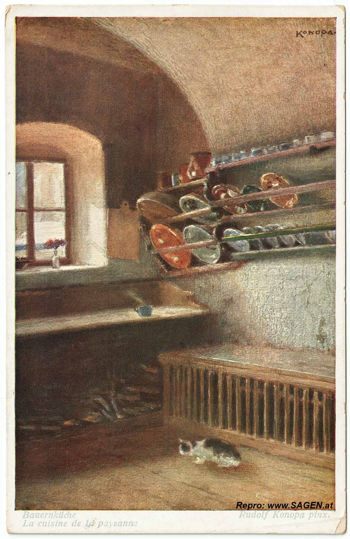 Künstlerkarte Wiener Kunst, Bauernküche