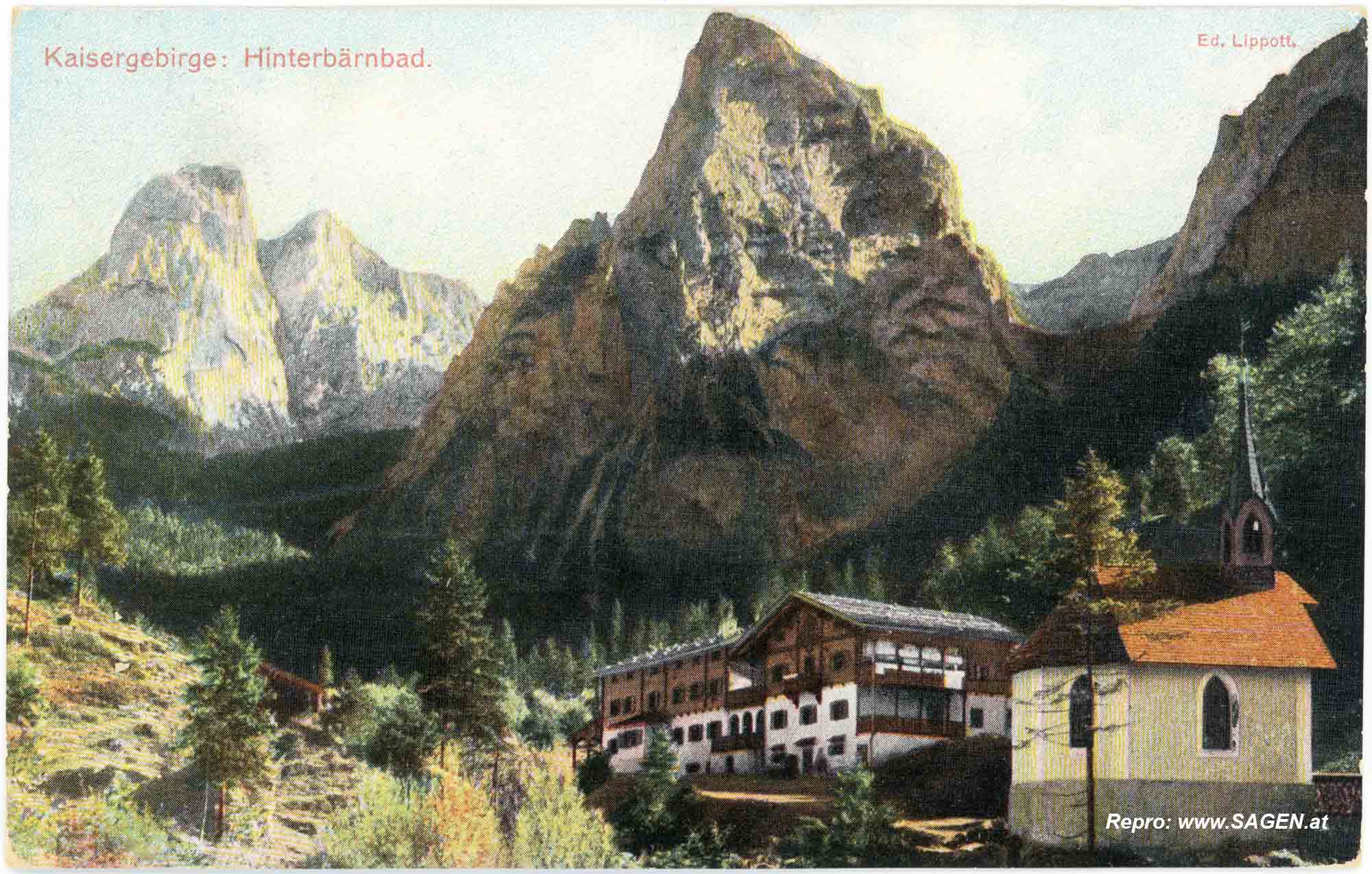 Kaisergebirge Hinterbärnbad um 1906