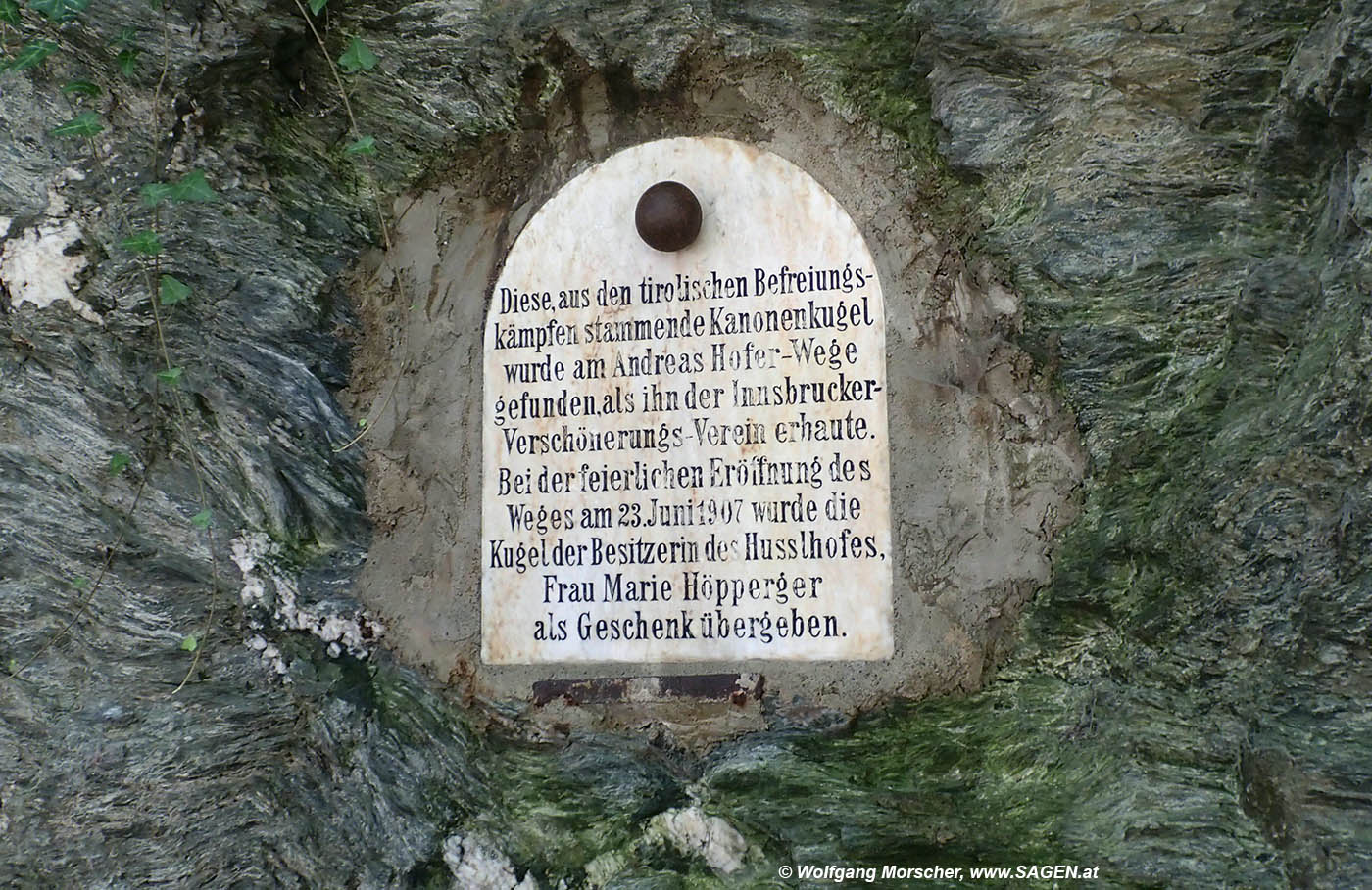 Kanonenkugel Andreas-Hofer-Weg Innsbruck