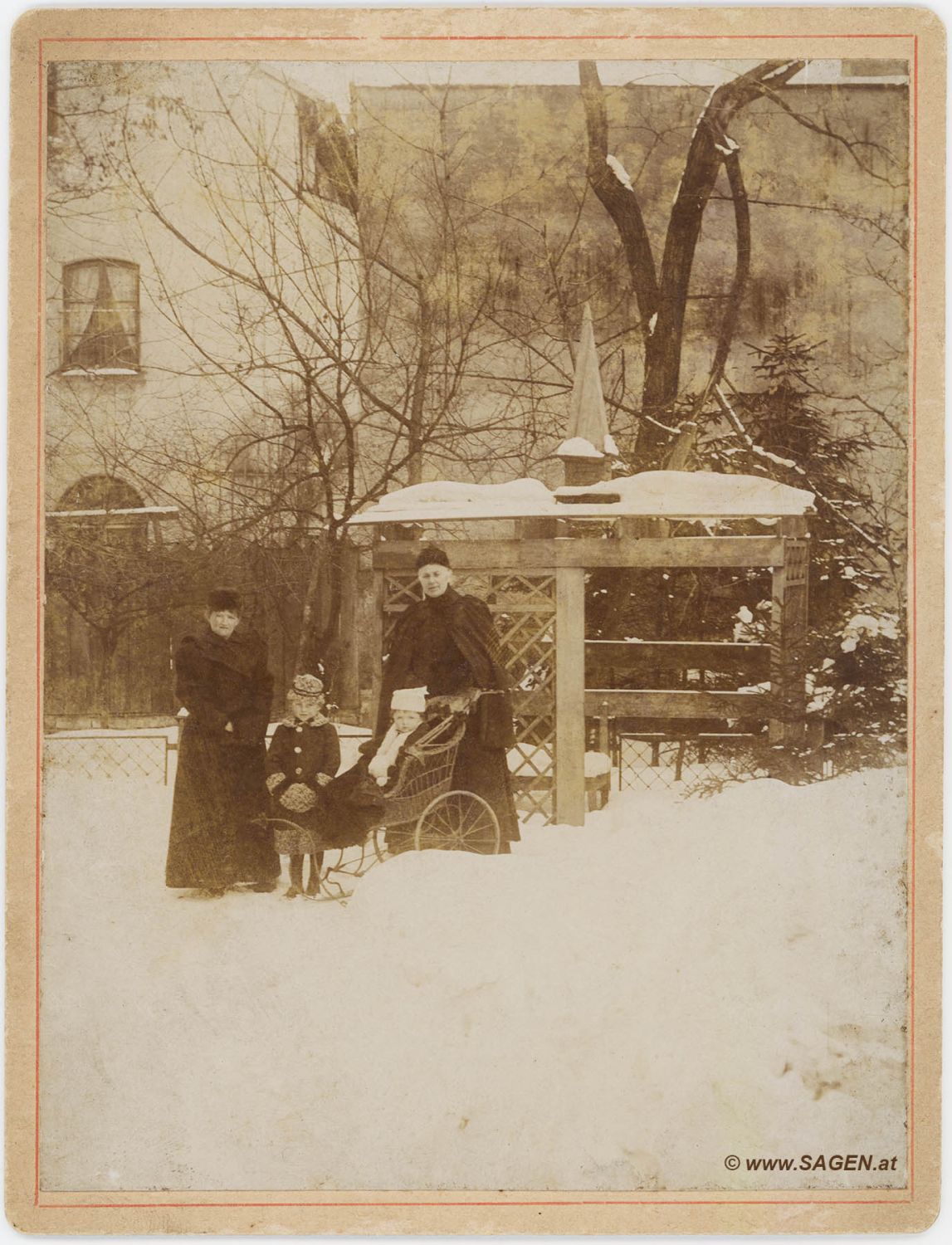 Kinderwagen im Schnee 1895