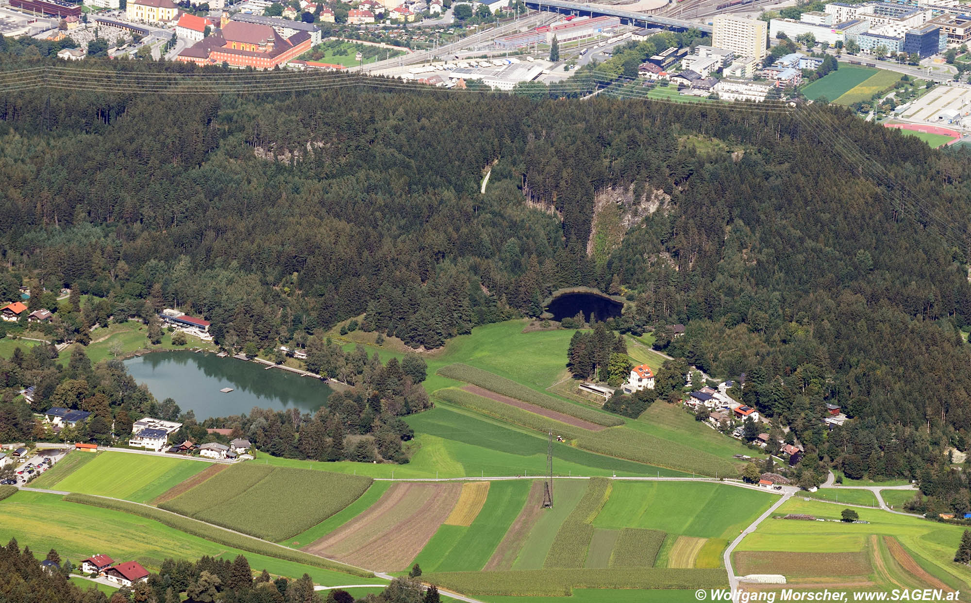 Lansersee und Lanser Moor vom Patscherkofel