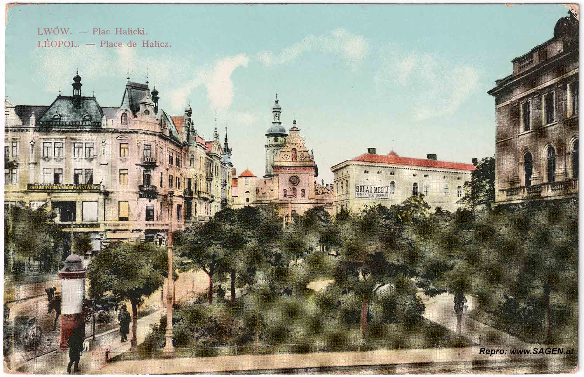 Lemberg Lwiw, Halicki-Platz im Jahr 1910