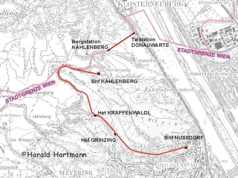 Linienplan Wiener Bergbahnen