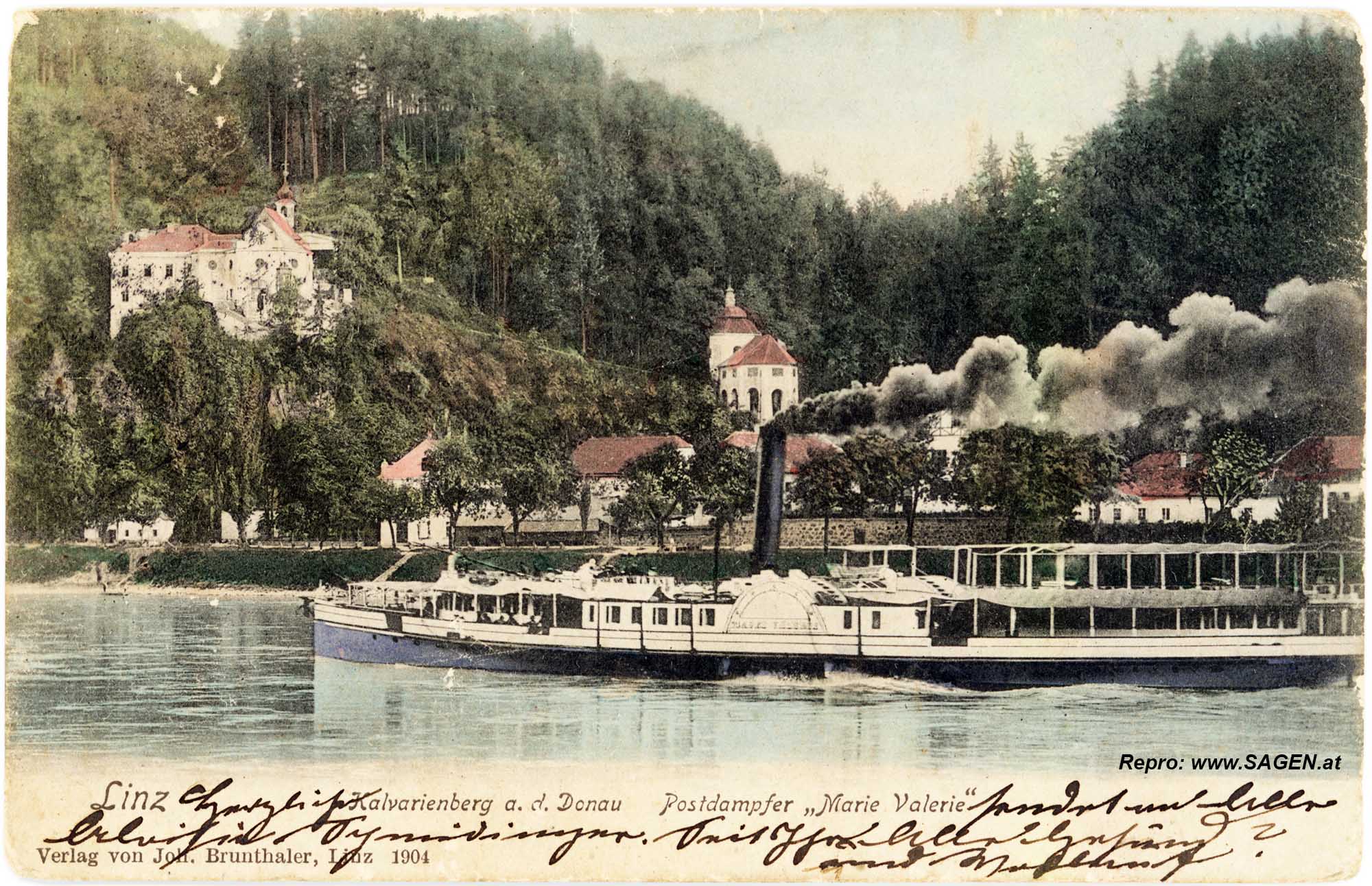 Linz Kalvarienberg 1904, Postdampfer "Marie Valerie"