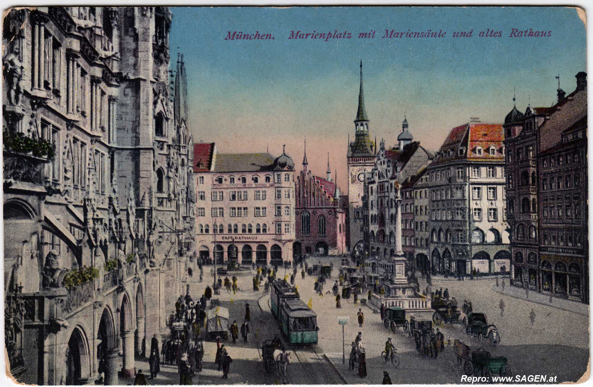 München Marienplatz mit Mariensäule