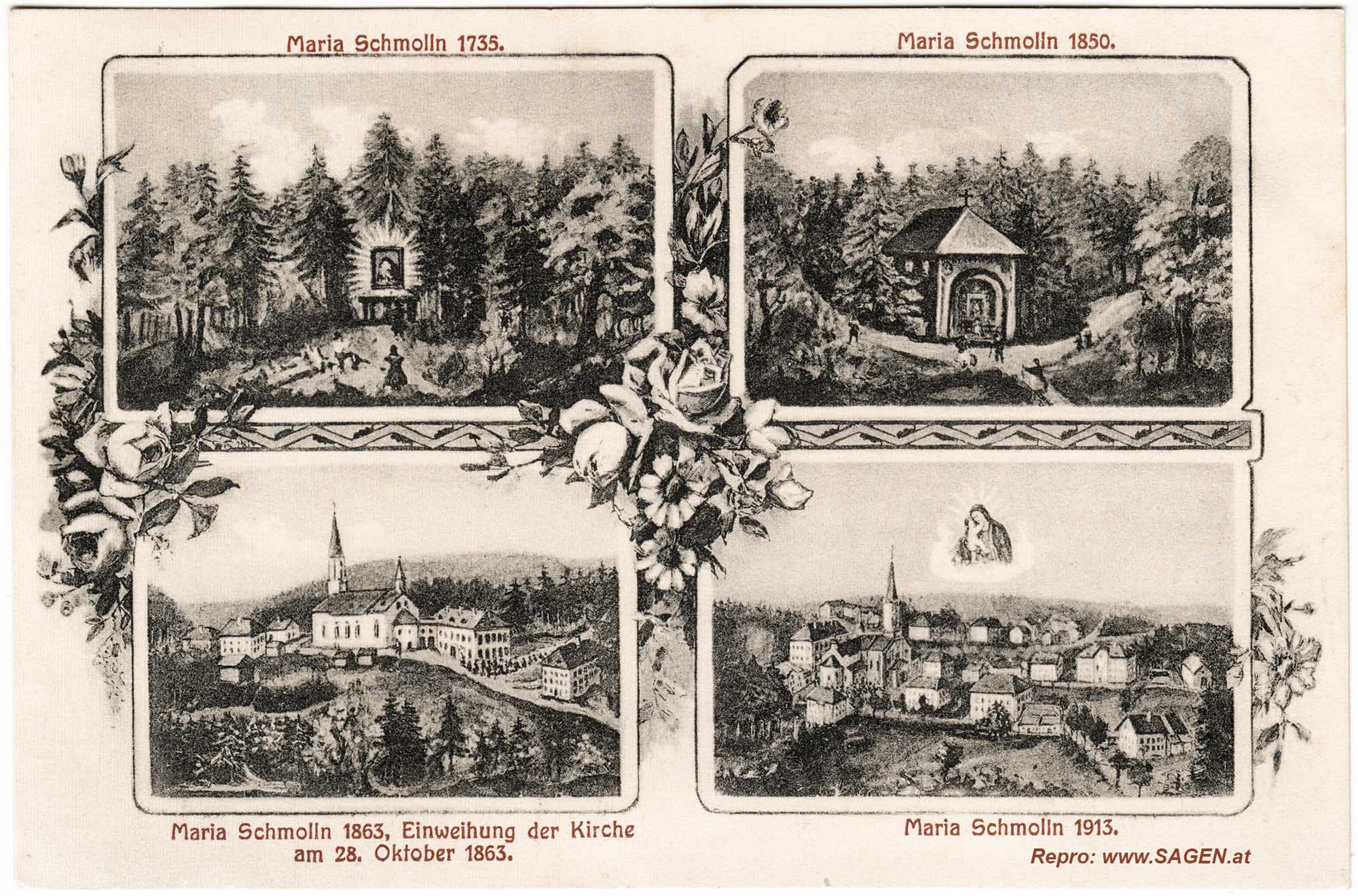 Maria Schmolln Jubiläumskarte 1863 - 1913