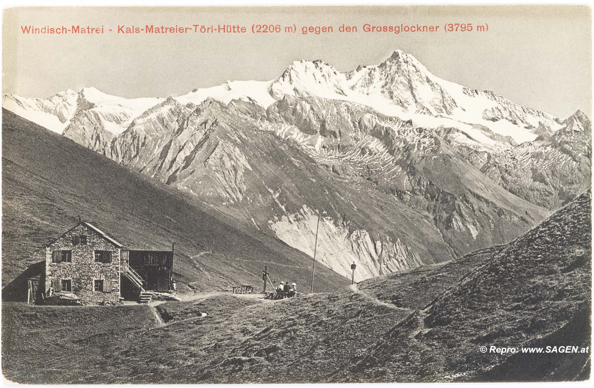 Matrei in Osttirol - Kals-Matreier-Törl-Haus gegen den Großglockner