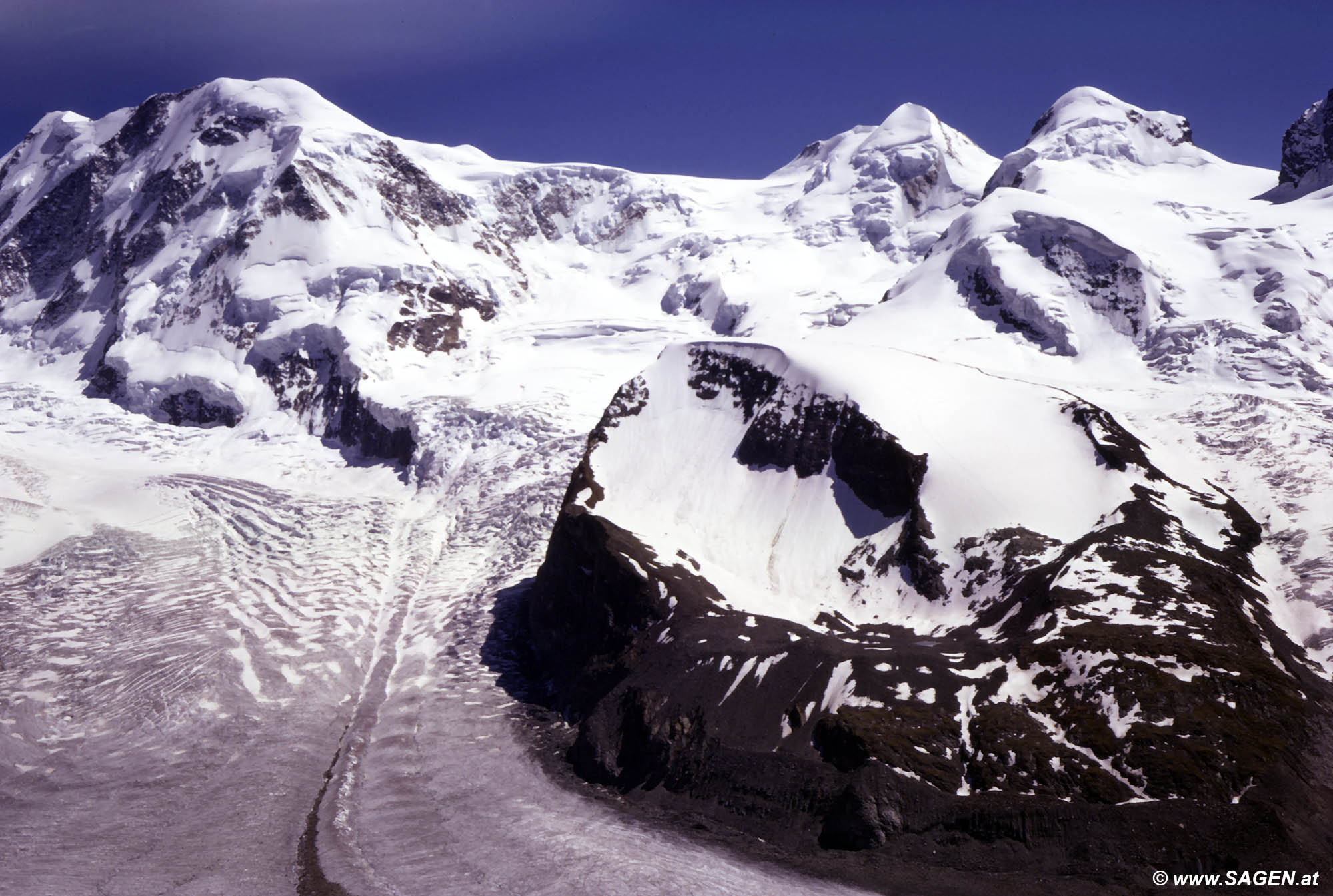 Monte Rosa-Gletscher, Wallis-Schweiz