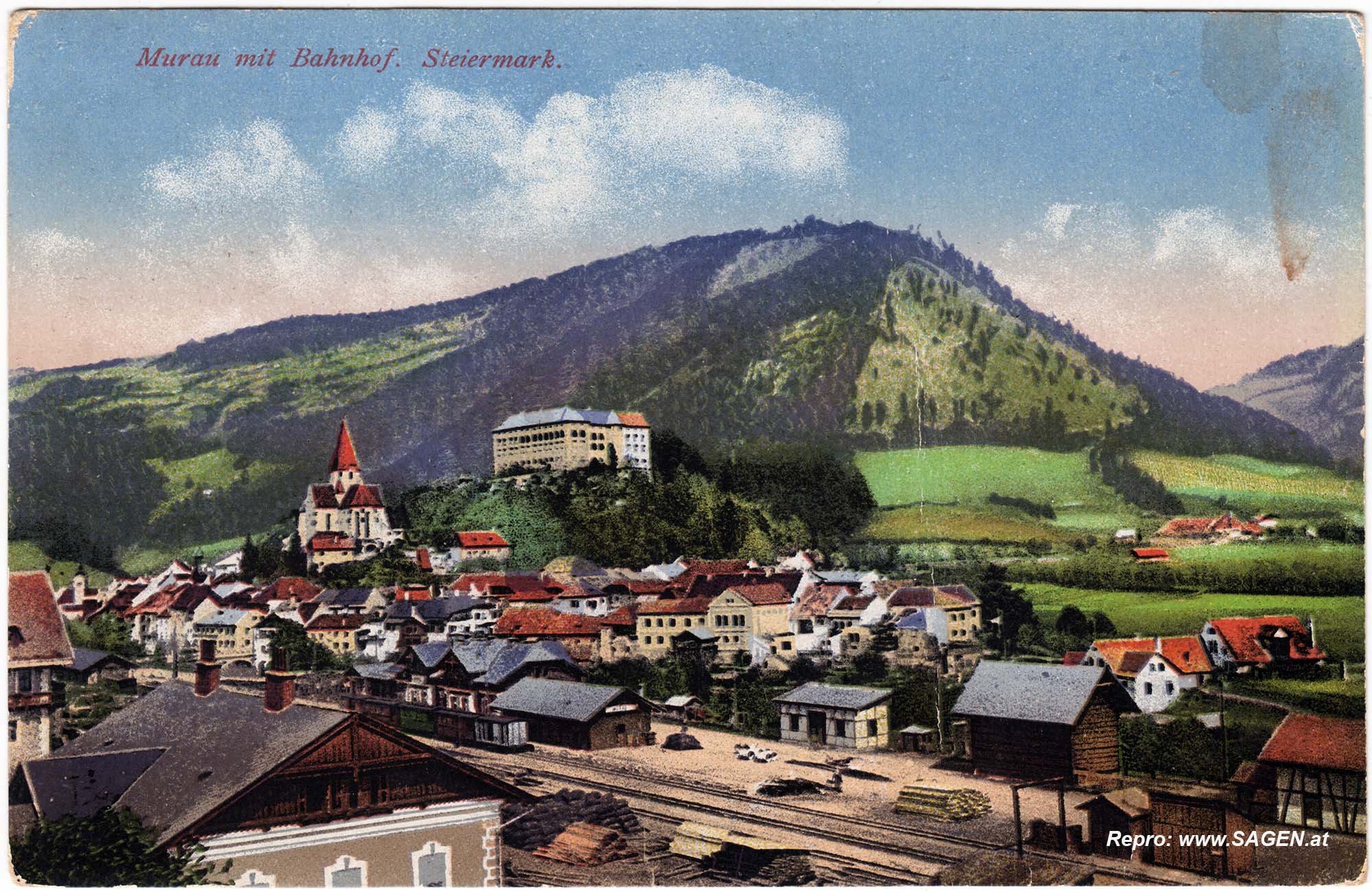Murau mit Bahnhof. Steiermark
