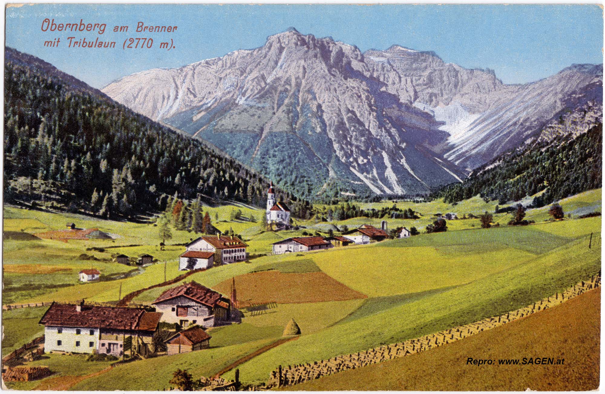 Obernberg am Brenner mit Tribulaun (2770 m)