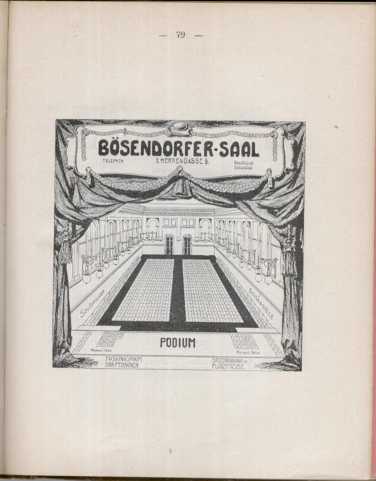 Plan Bösendorfersaal Herrengasse  6 Wien I