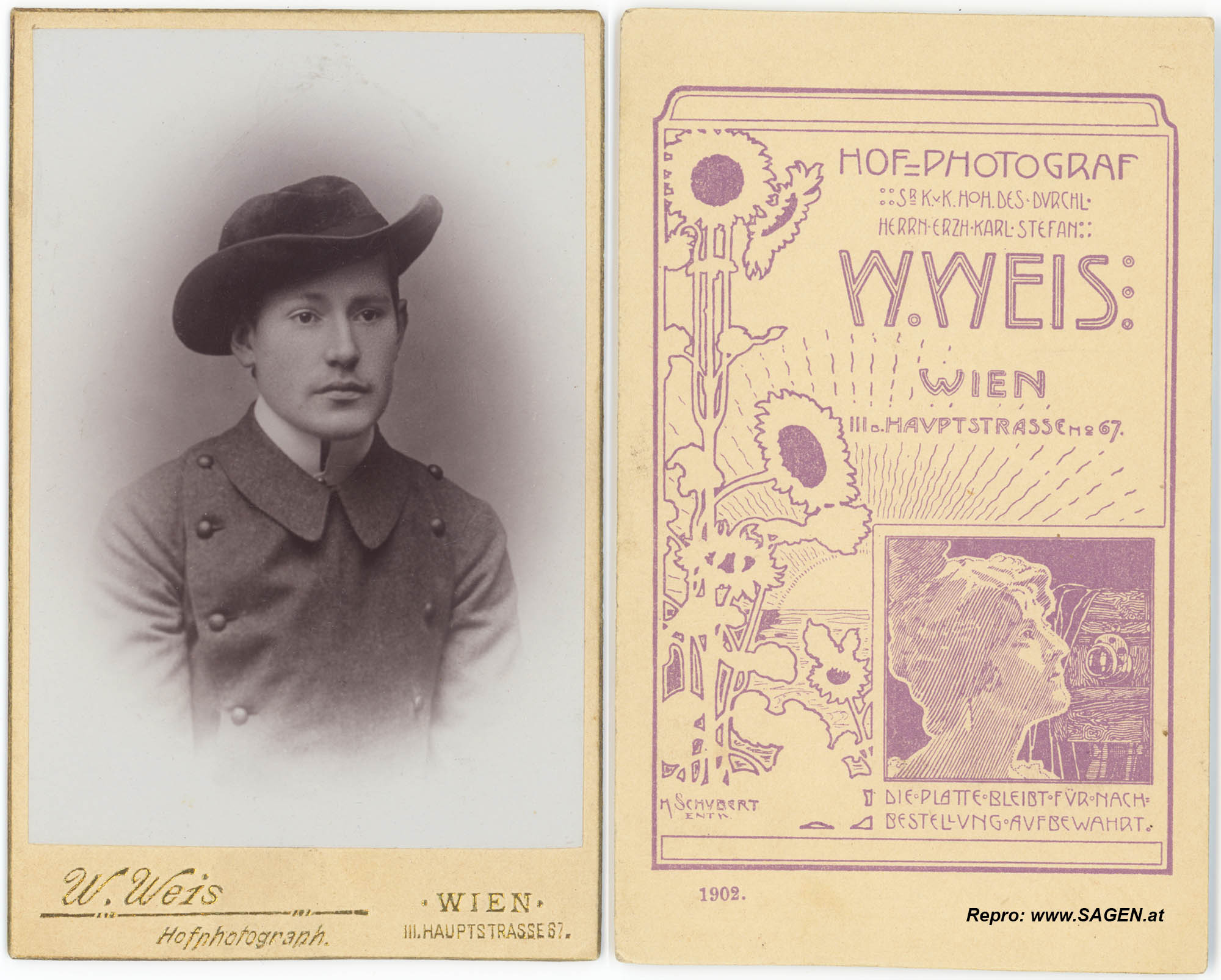 Porträt Hoffotograf W. Weis, Wien 1902