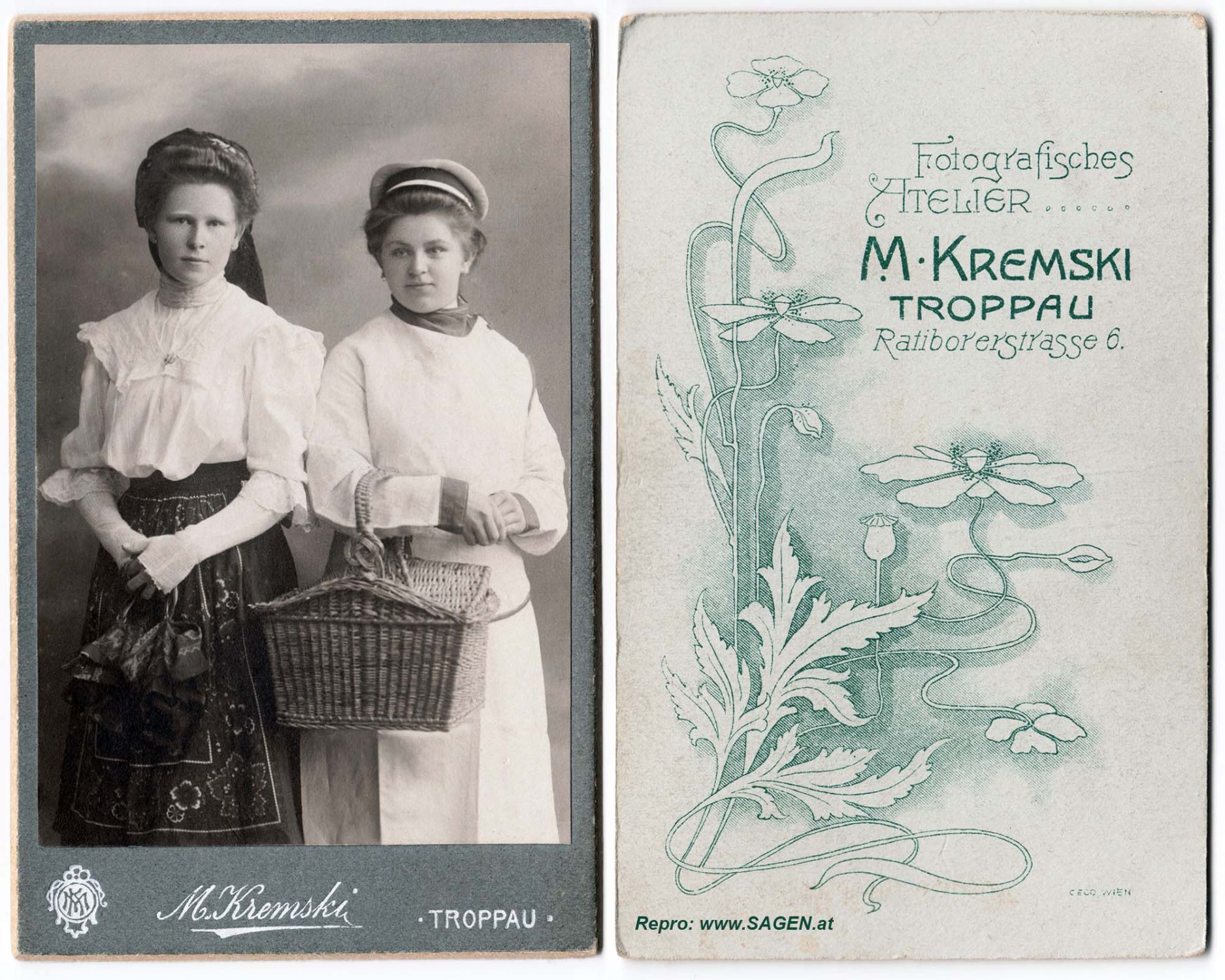 Porträt zwei Damen, Atelier M. Kremski, Troppau (Opava)