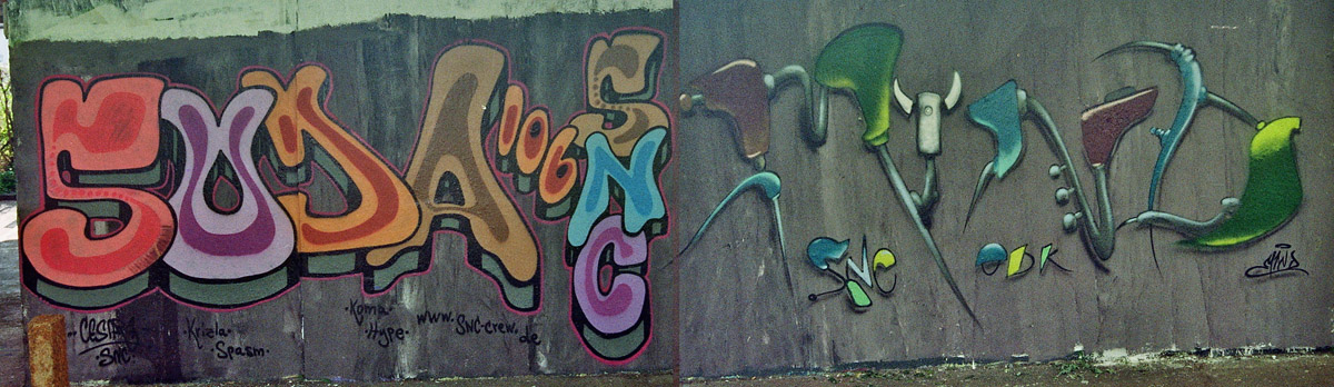 Production mehrerer Graffiti-Künstler