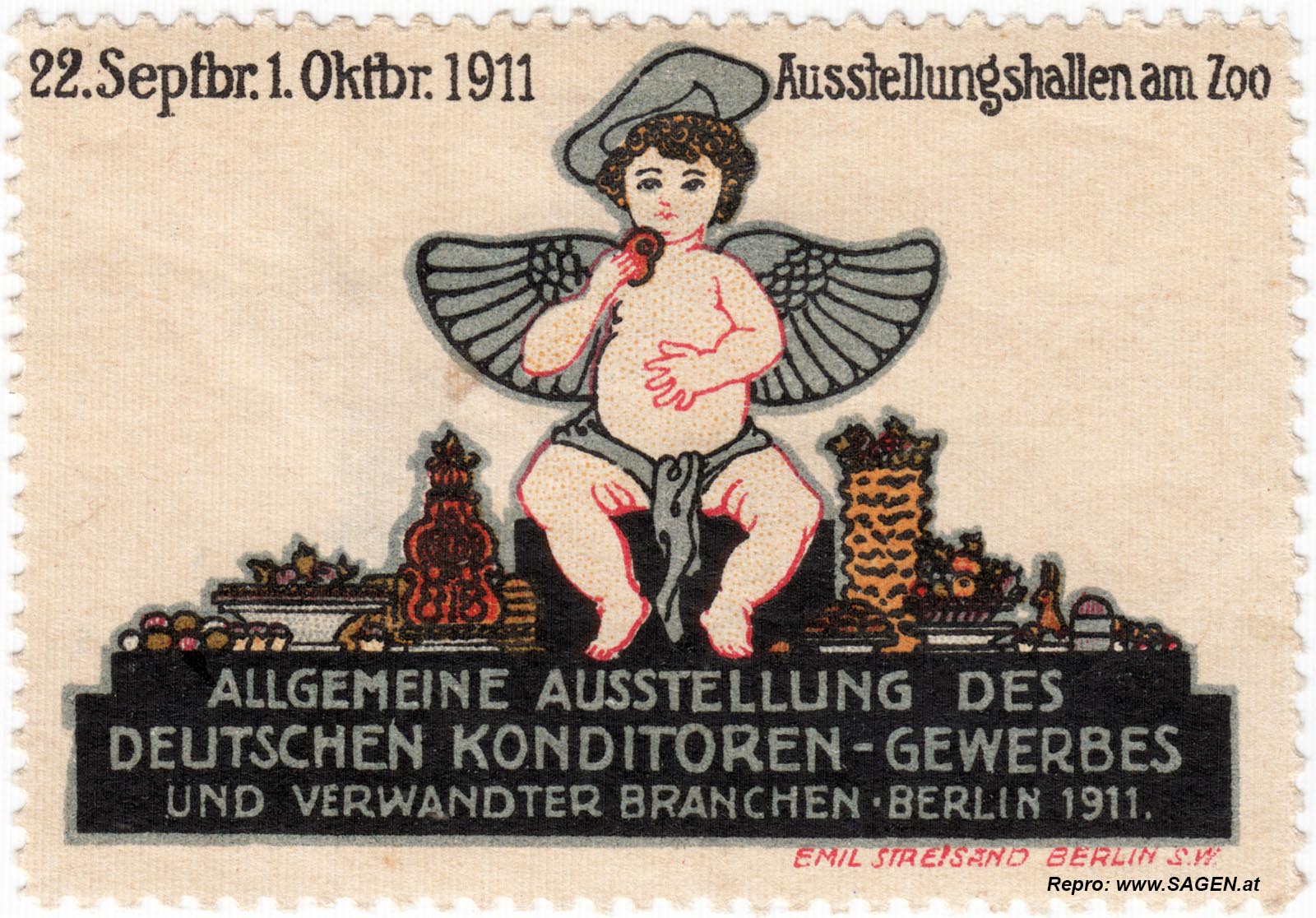 Reklamemarke Ausstellung des Konditoren-Gewerbes Berlin 1911