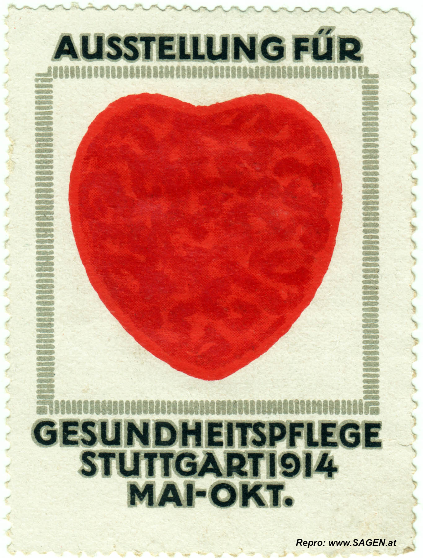 Reklamemarke Ausstellung für Gesundheitspflege, Stuttgart 1914