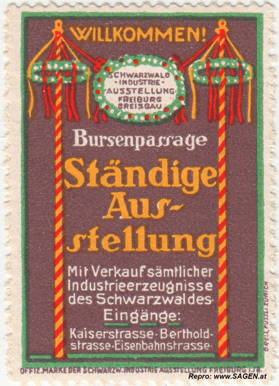 Reklamemarke Bursenpassage Freiburg im Breisgau