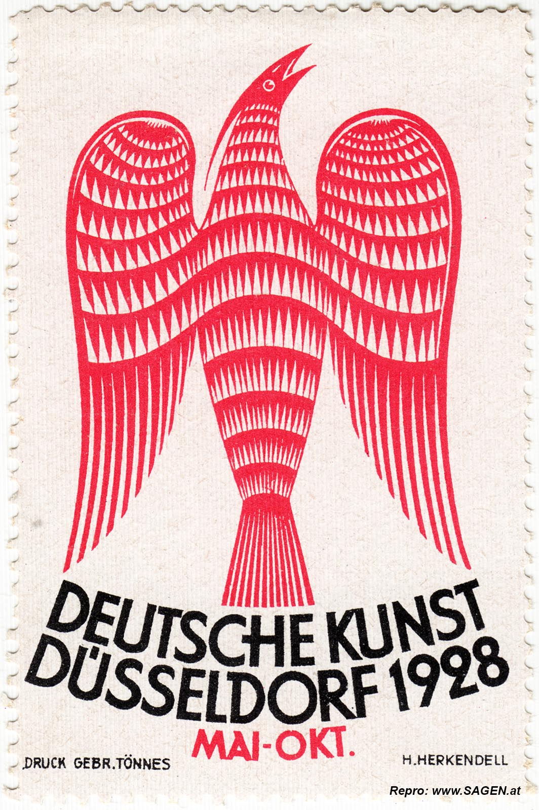 Reklamemarke Deutsche Kunst, Düsseldorf 1928