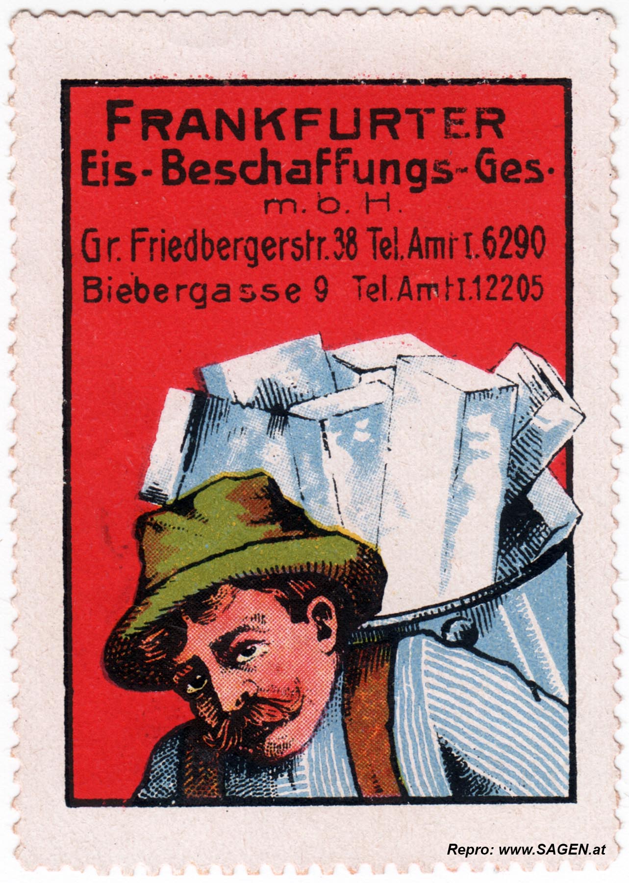 Reklamemarke Frankfurter Eis-Beschaffungs-GesmbH