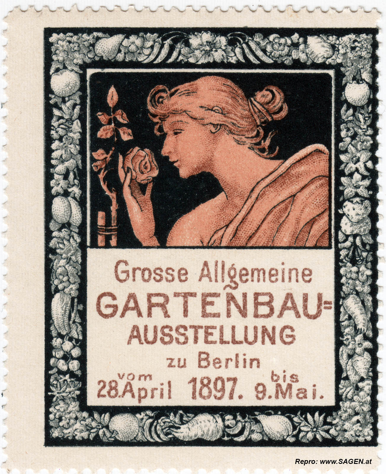 Reklamemarke Gartenbau Ausstellung Berlin 1897