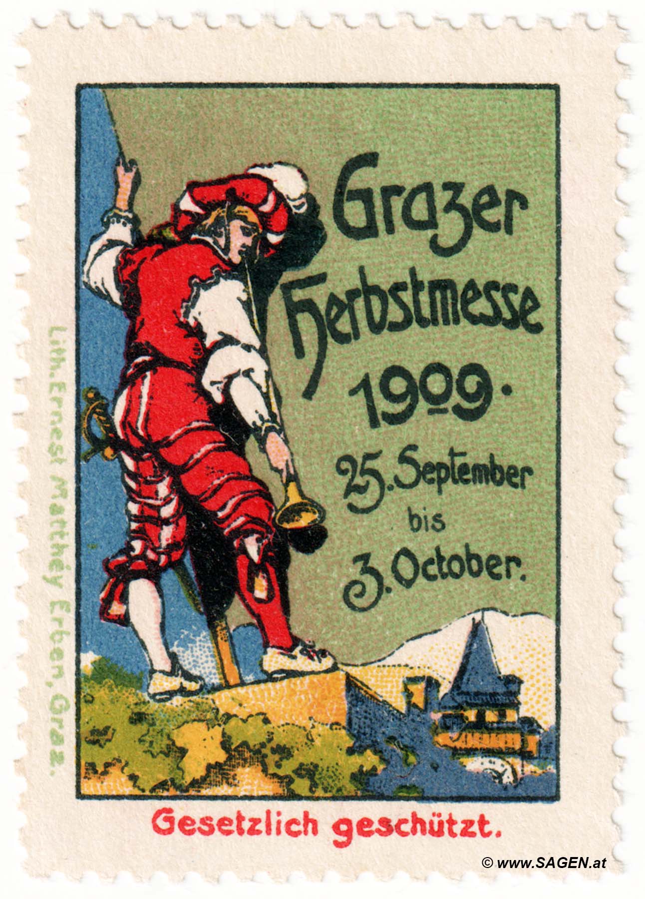 Reklamemarke Grazer Herbstmesse 1909