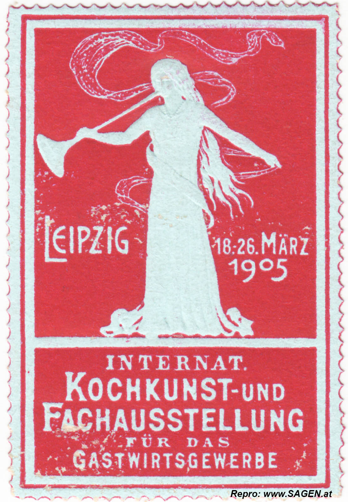Reklamemarke Internat. Kochkunst- und Fachausstellung Leipzig 1905