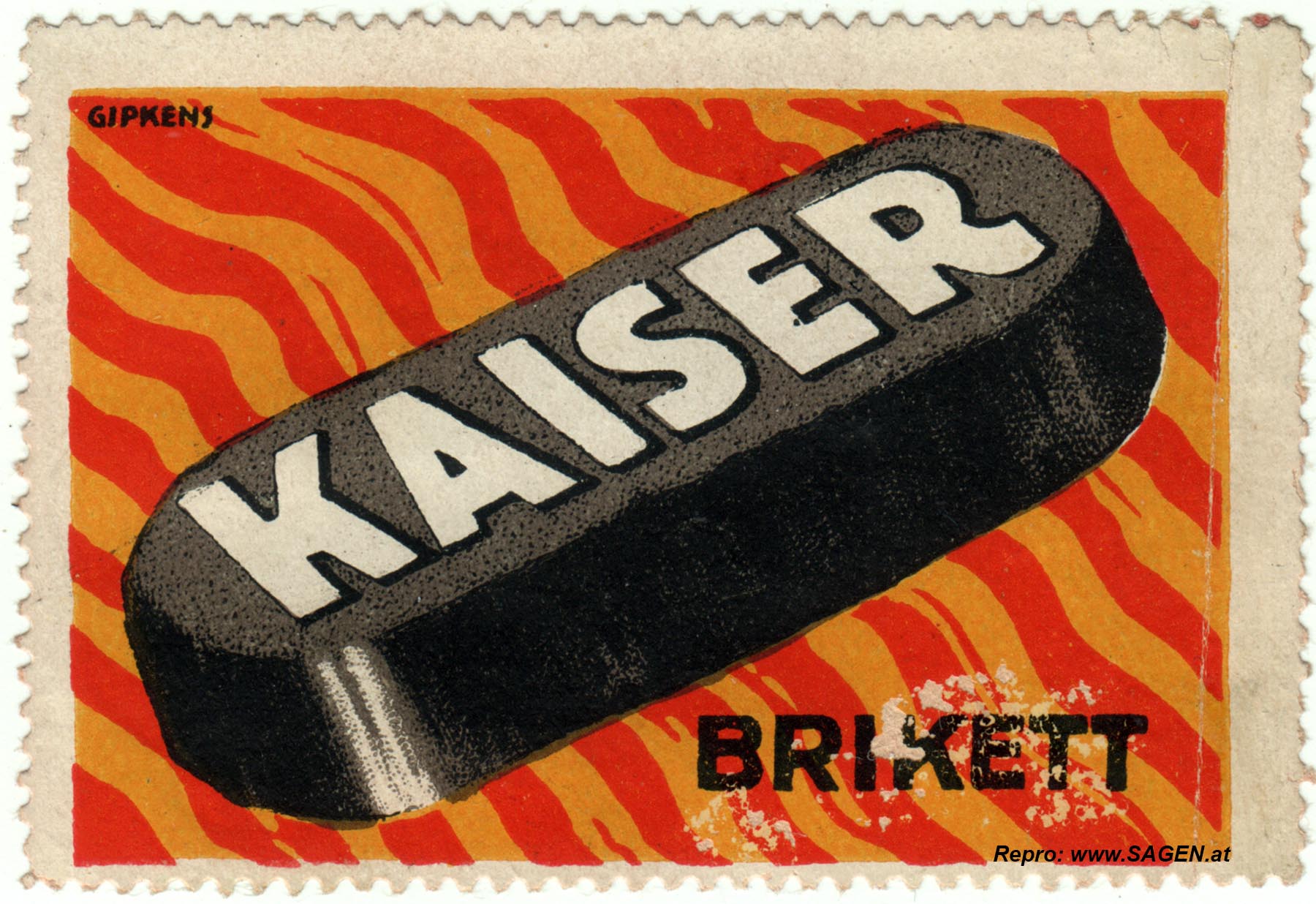 Reklamemarke Kaiser Brikett