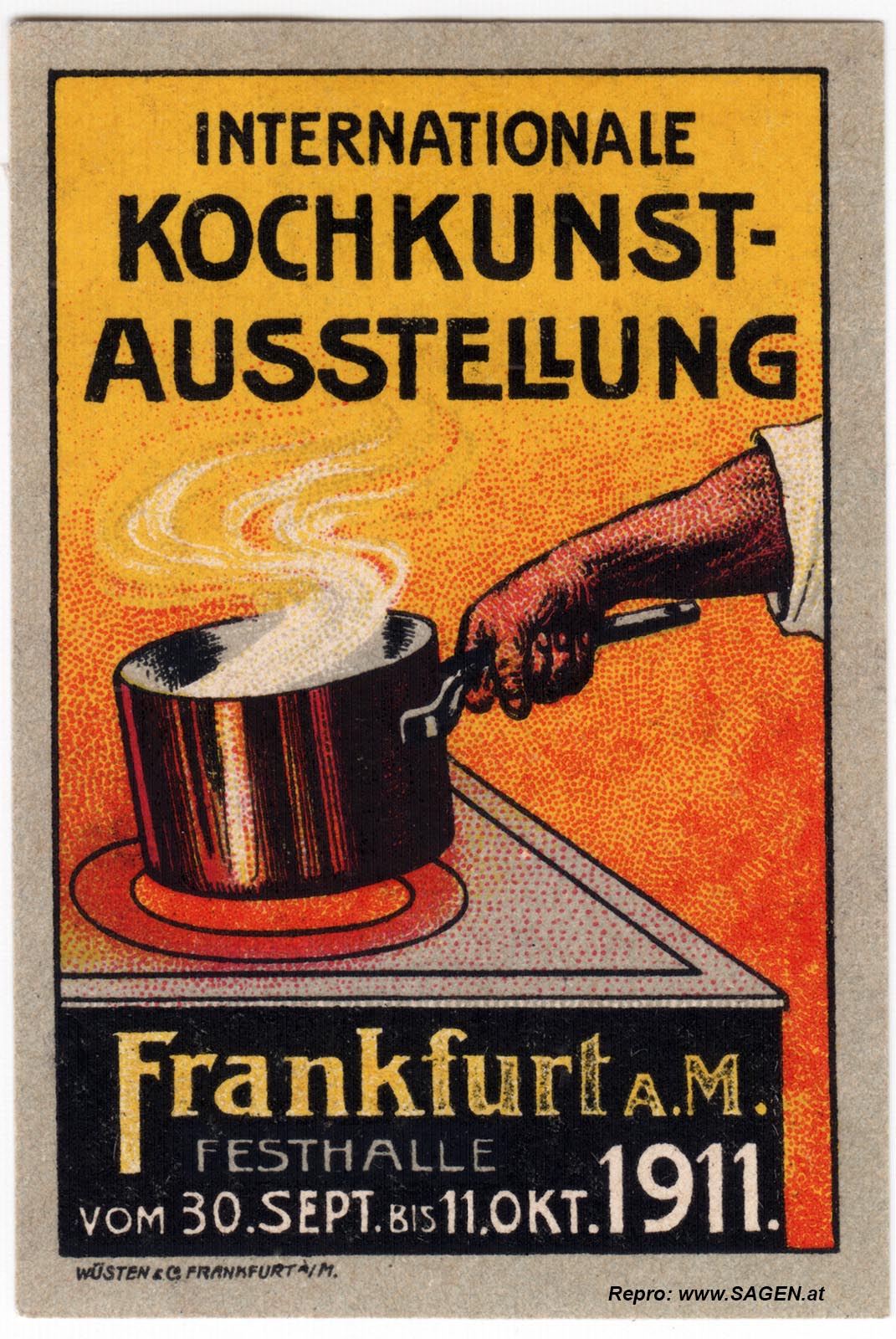 Reklamemarke Kochkunst Ausstellung Frankfurt 1911