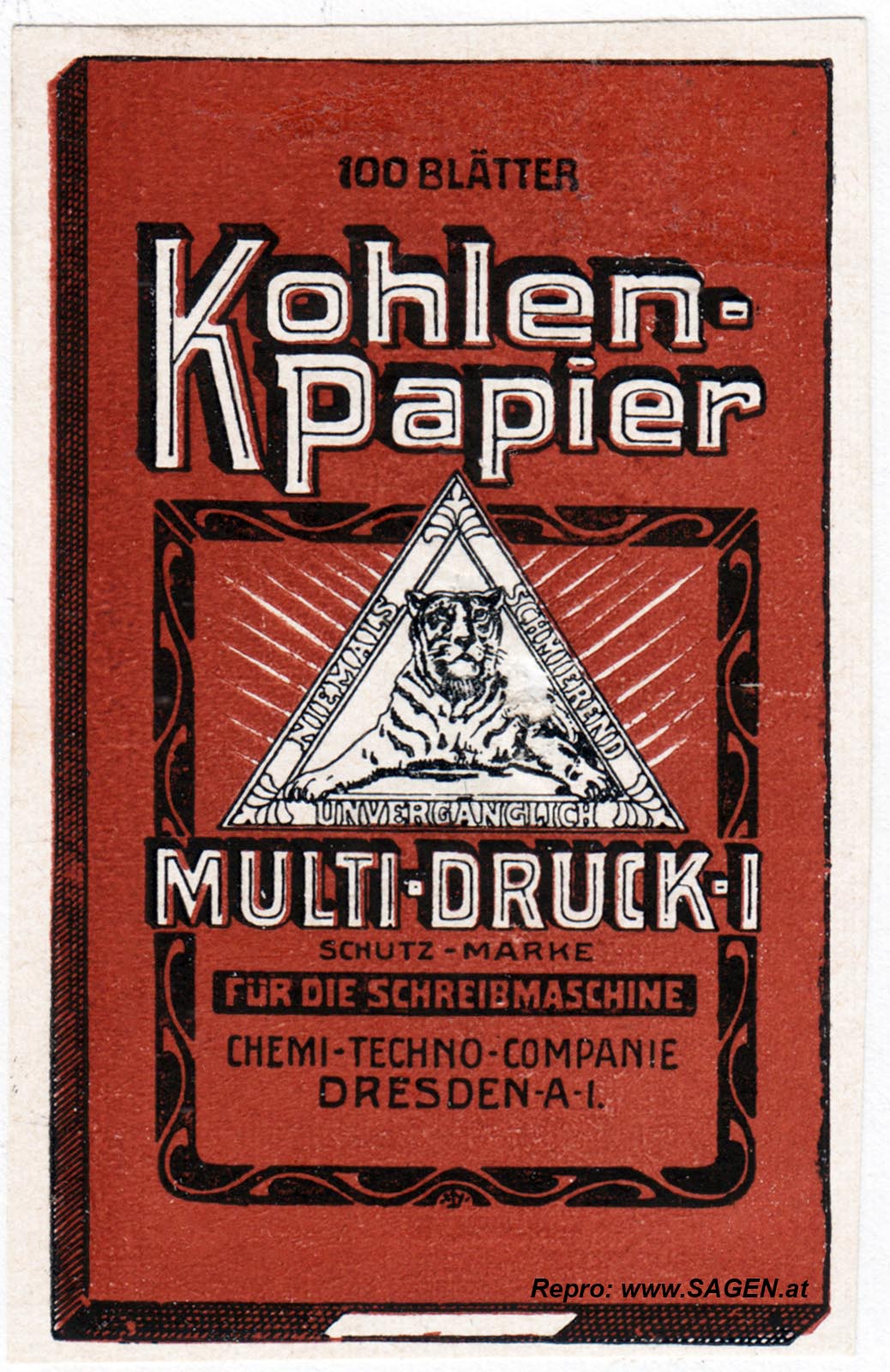 Reklamemarke Kohlenpapier Dresden
