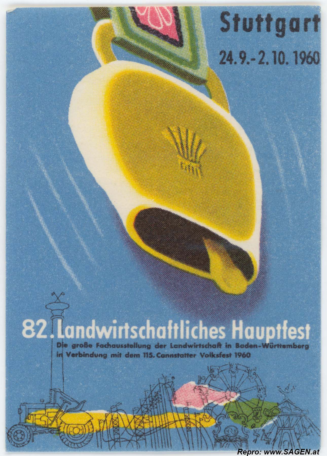 Reklamemarke Landwirtschaftsfest Stuttgart 1960