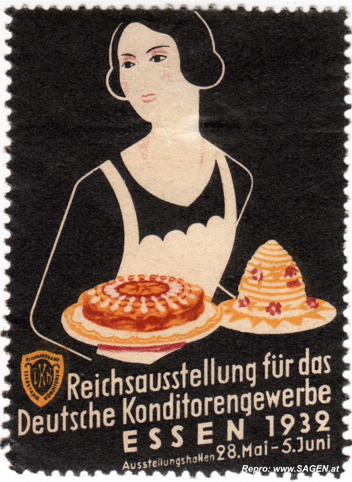 Reklamemarke Reichsausstellung Konditorengewerbe 1932