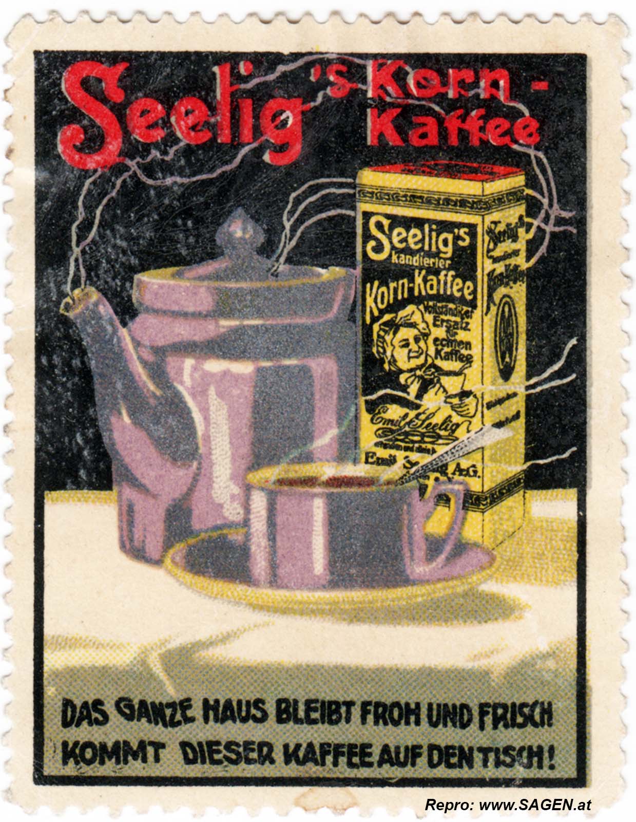 Reklamemarke Seelig's Korn-Kaffee