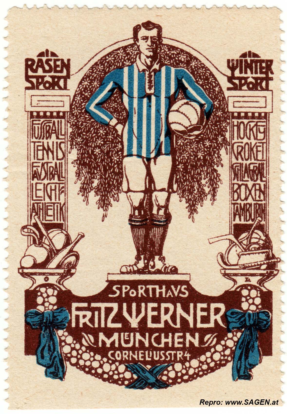 Reklamemarke Sporthaus Fritz Werner München