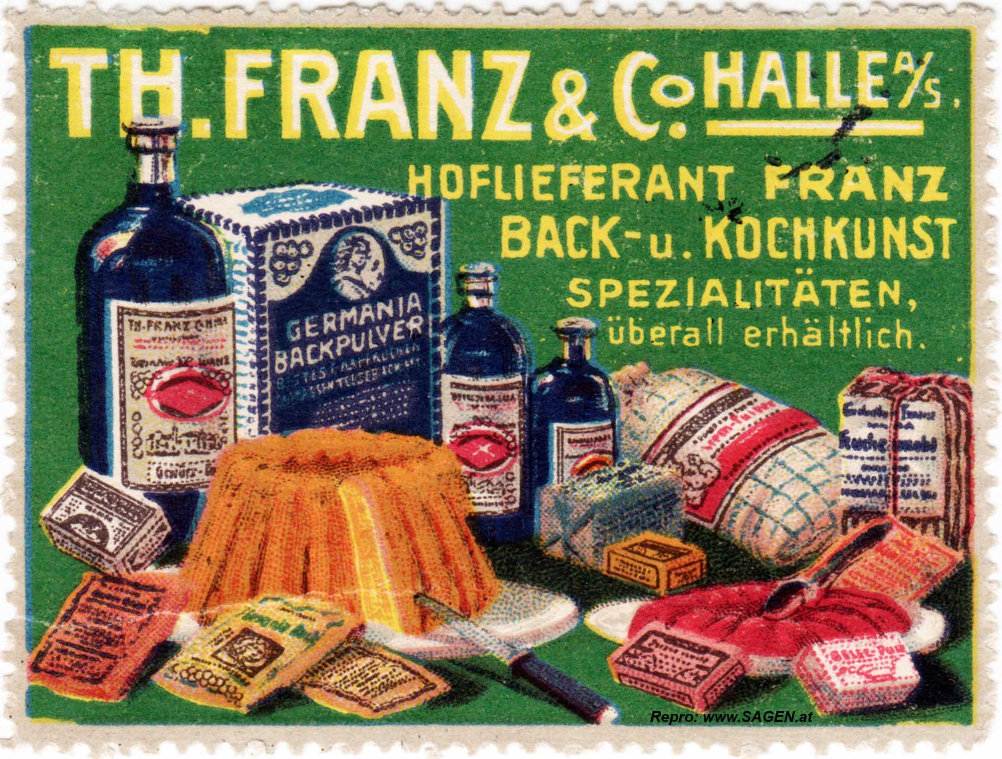 Reklamemarke Th. Franz & Co. Halle a/S